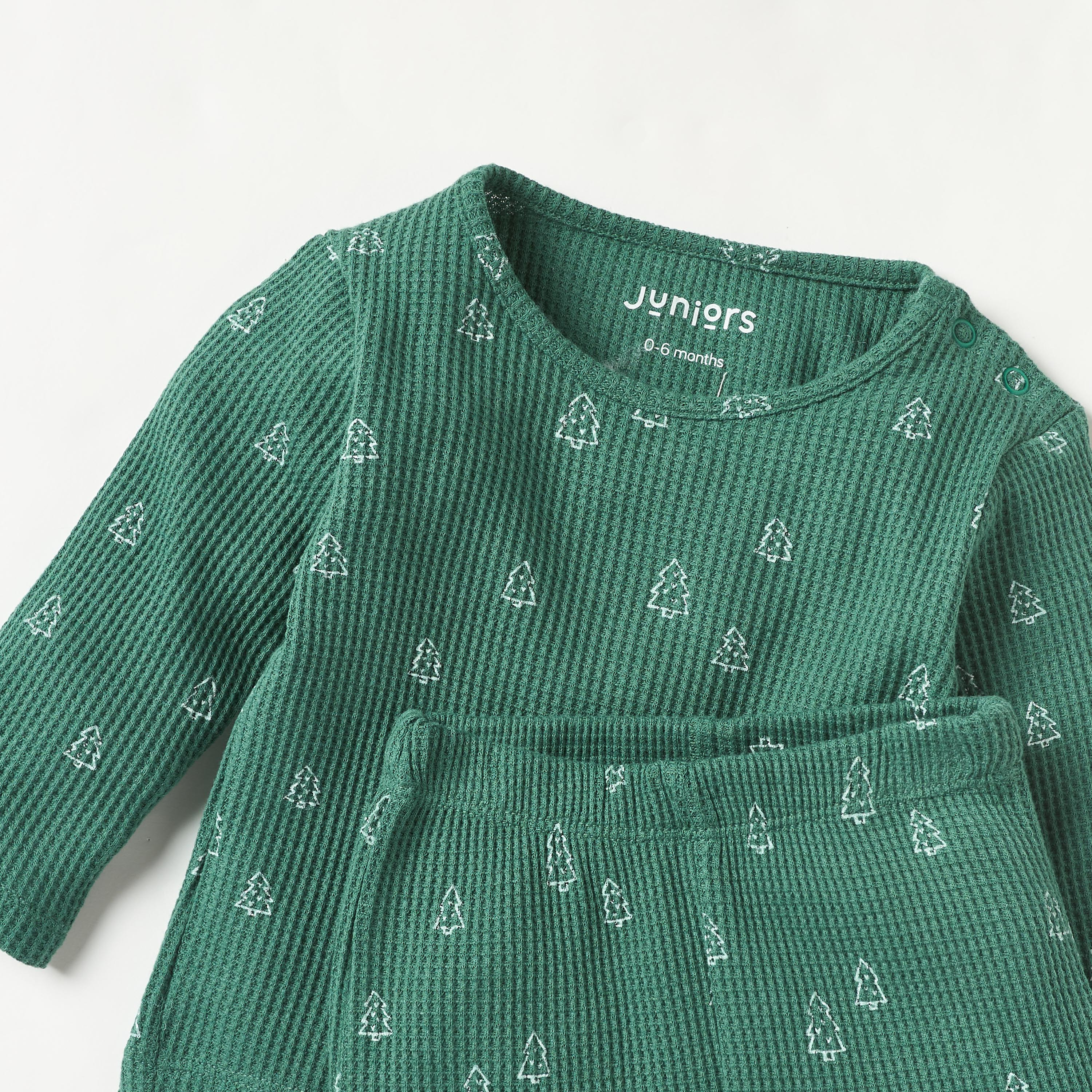 Juniors Round Neck Long Sleeves T-shirt and Pyjama Set with Tree Print-baby-boys-clothing-nightwear-pyjamasets-image-4