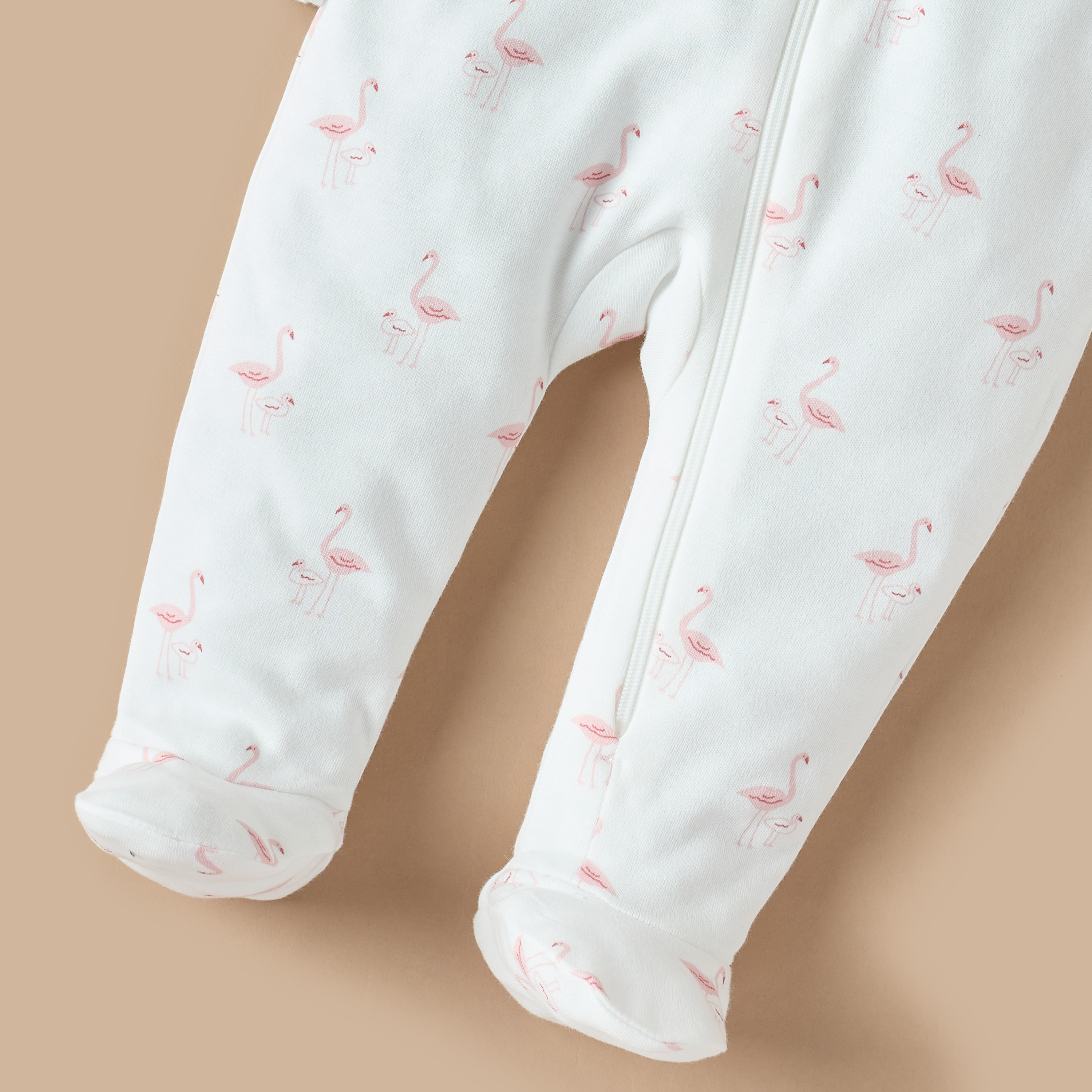 Juniors All-Over Flamingo Print Closed Foot Sleepsuit with Long Sleeves-baby-girls-clothing-nightwear-sleepsuits-image-3