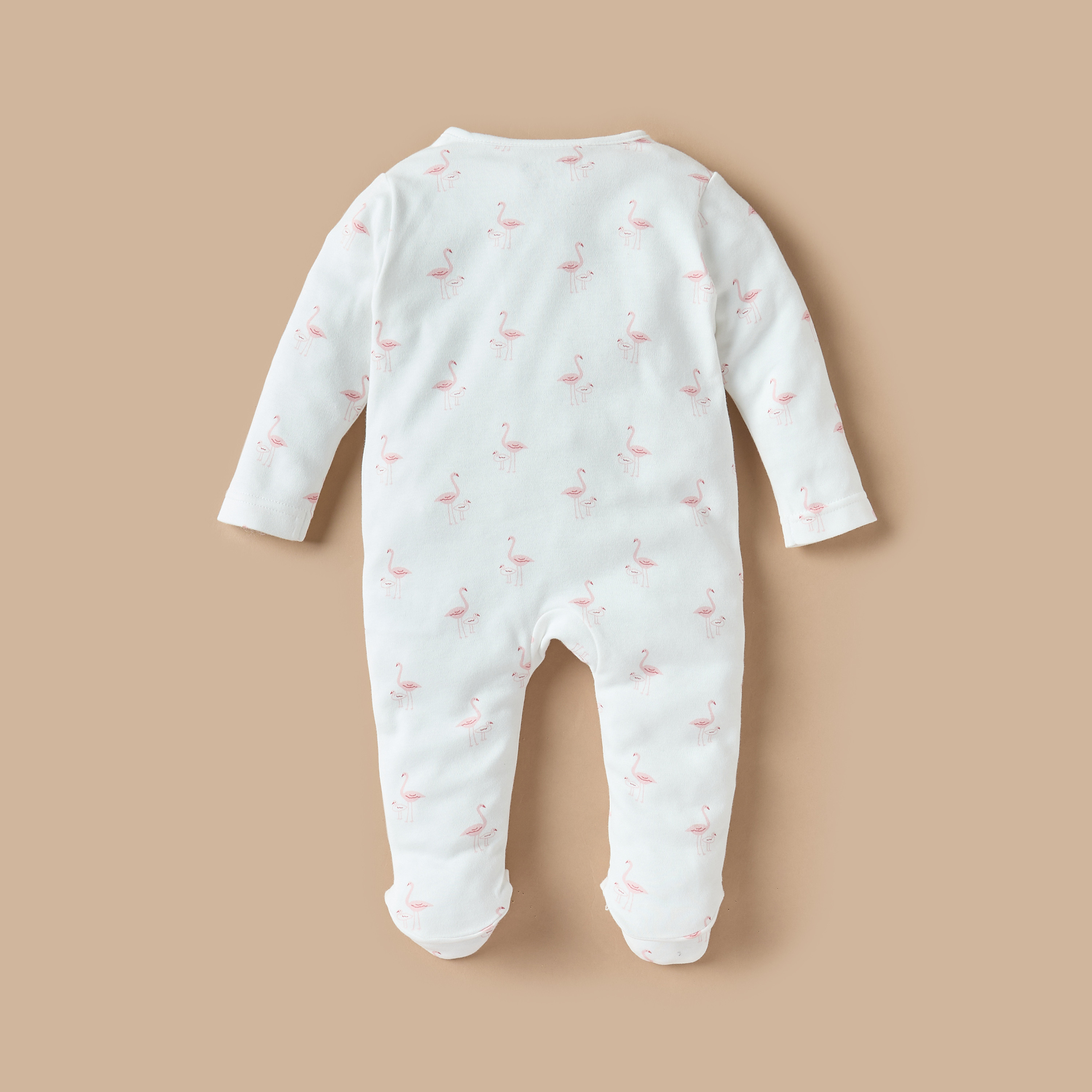 Juniors All-Over Flamingo Print Closed Foot Sleepsuit with Long Sleeves-baby-girls-clothing-nightwear-sleepsuits-image-4