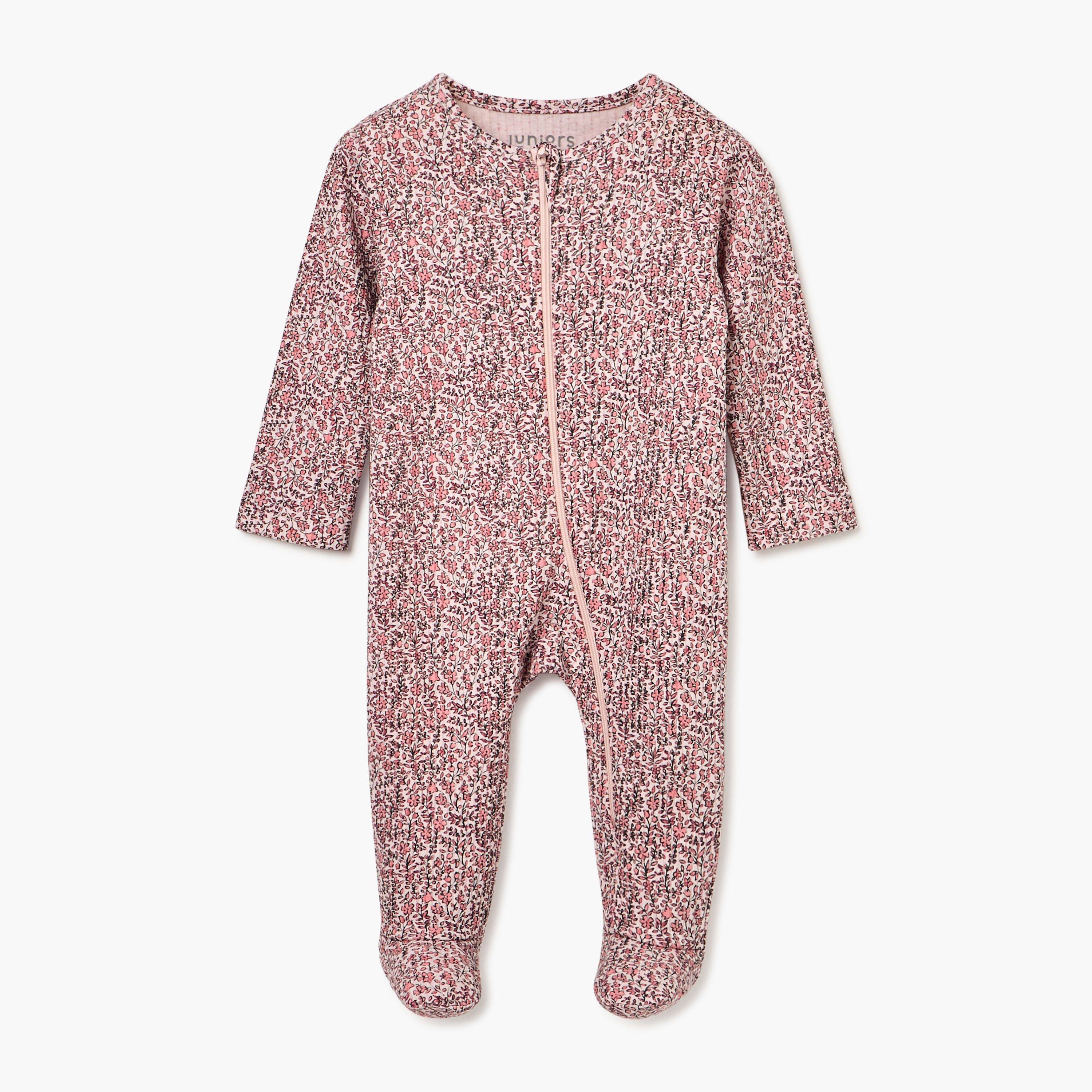 Juniors Dinosaur Print Sleepsuit with Long Sleeves and Zip Closure-baby-boys-clothing-nightwear-sleepsuits-image-2