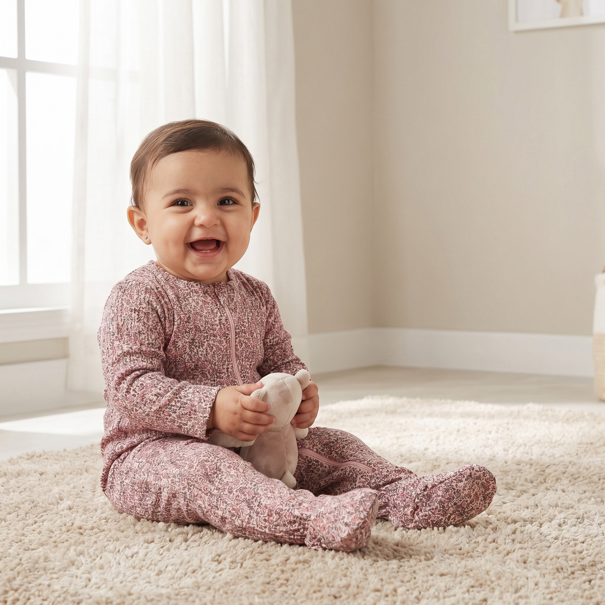 Juniors Dinosaur Print Sleepsuit with Long Sleeves and Zip Closure-baby-boys-clothing-nightwear-sleepsuits-image-1