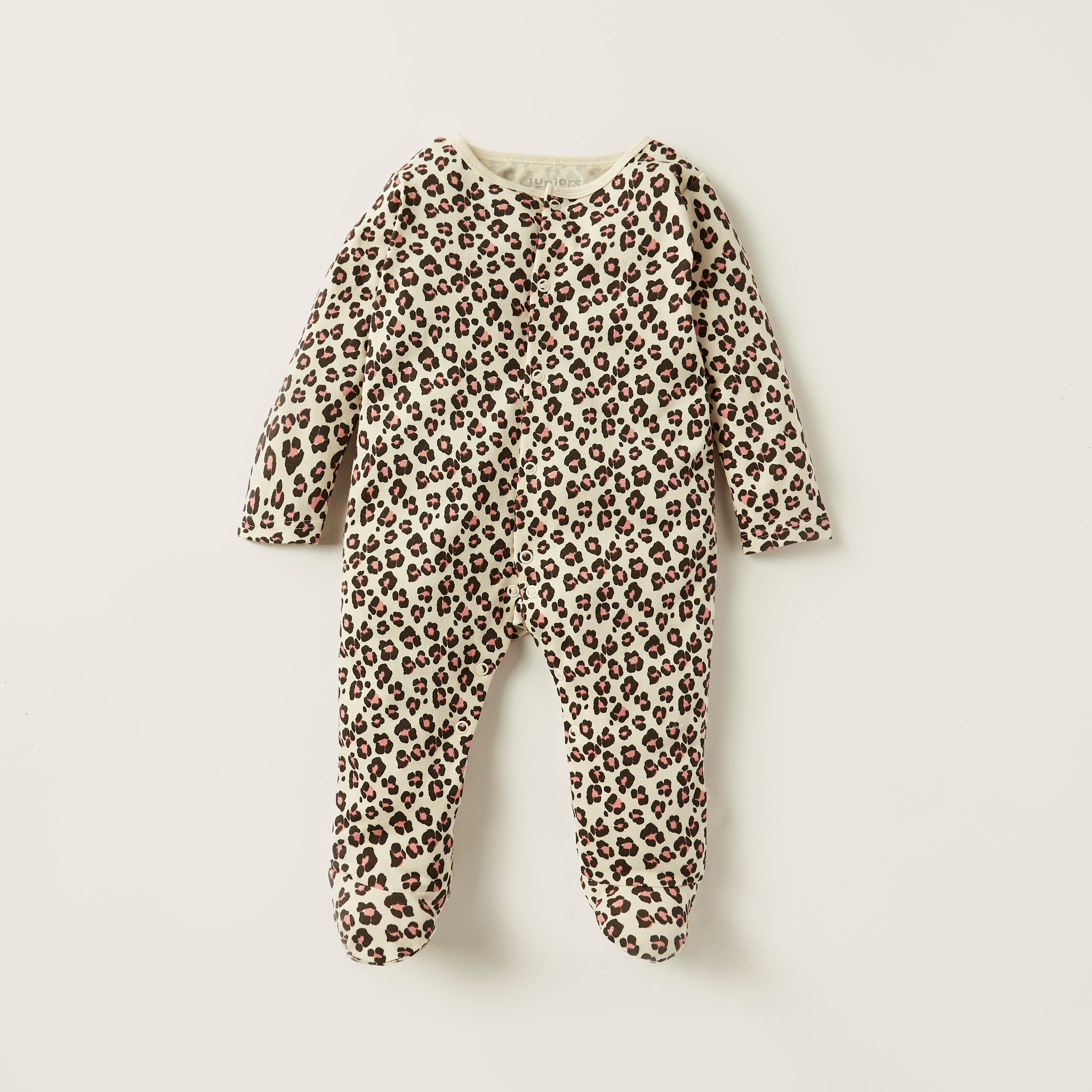 بدلة نوم مغلقة القدمين بأكمام طويلة وطبعات من جونيورز-baby-girls-clothing-nightwear-sleepsuits-image-1