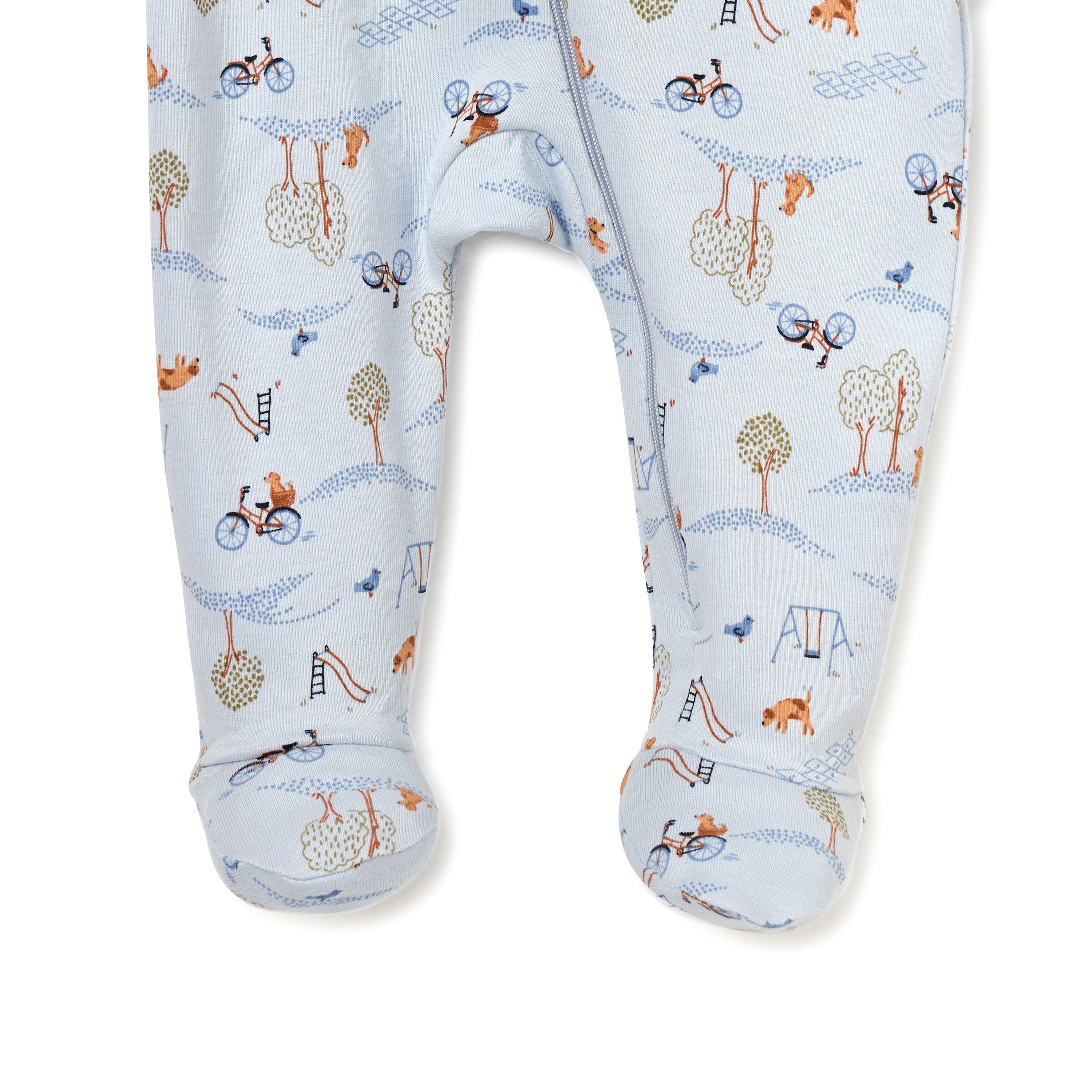 Juniors Printed Sleepsuit with Long Sleeves and Zip Closure-baby-boys-clothing-nightwear-sleepsuits-image-4