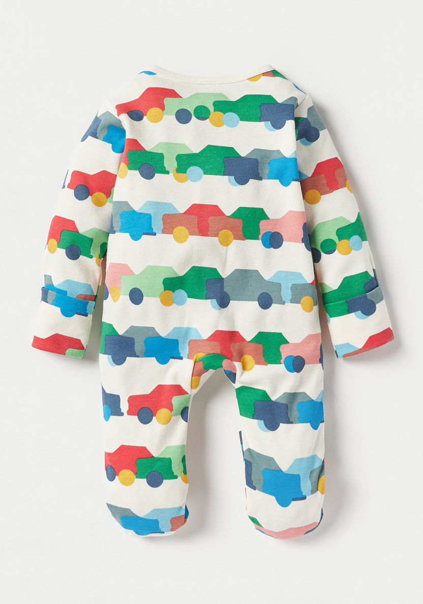 Juniors All-Over Car Print Closed Feet Sleepsuit with Zip Closure-Sleepsuits-image-3