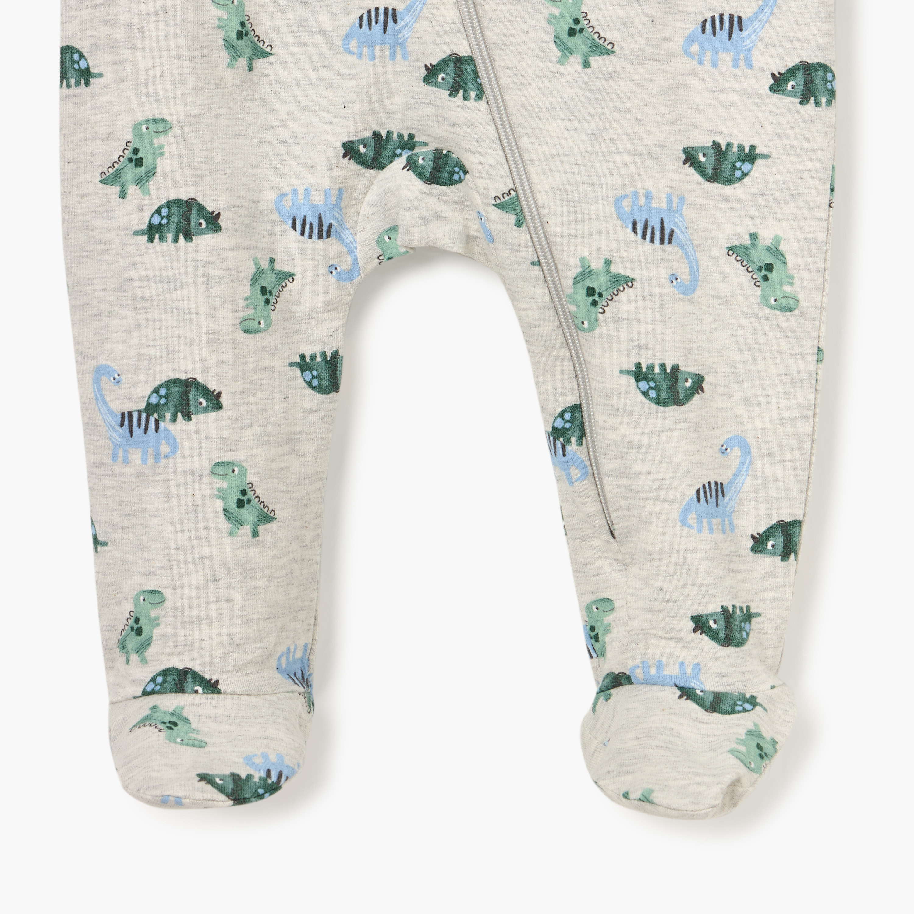 Juniors Floral Print Sleepsuit with Long Sleeves and Zip Closure-baby-girls-clothing-nightwear-sleepsuits-image-5