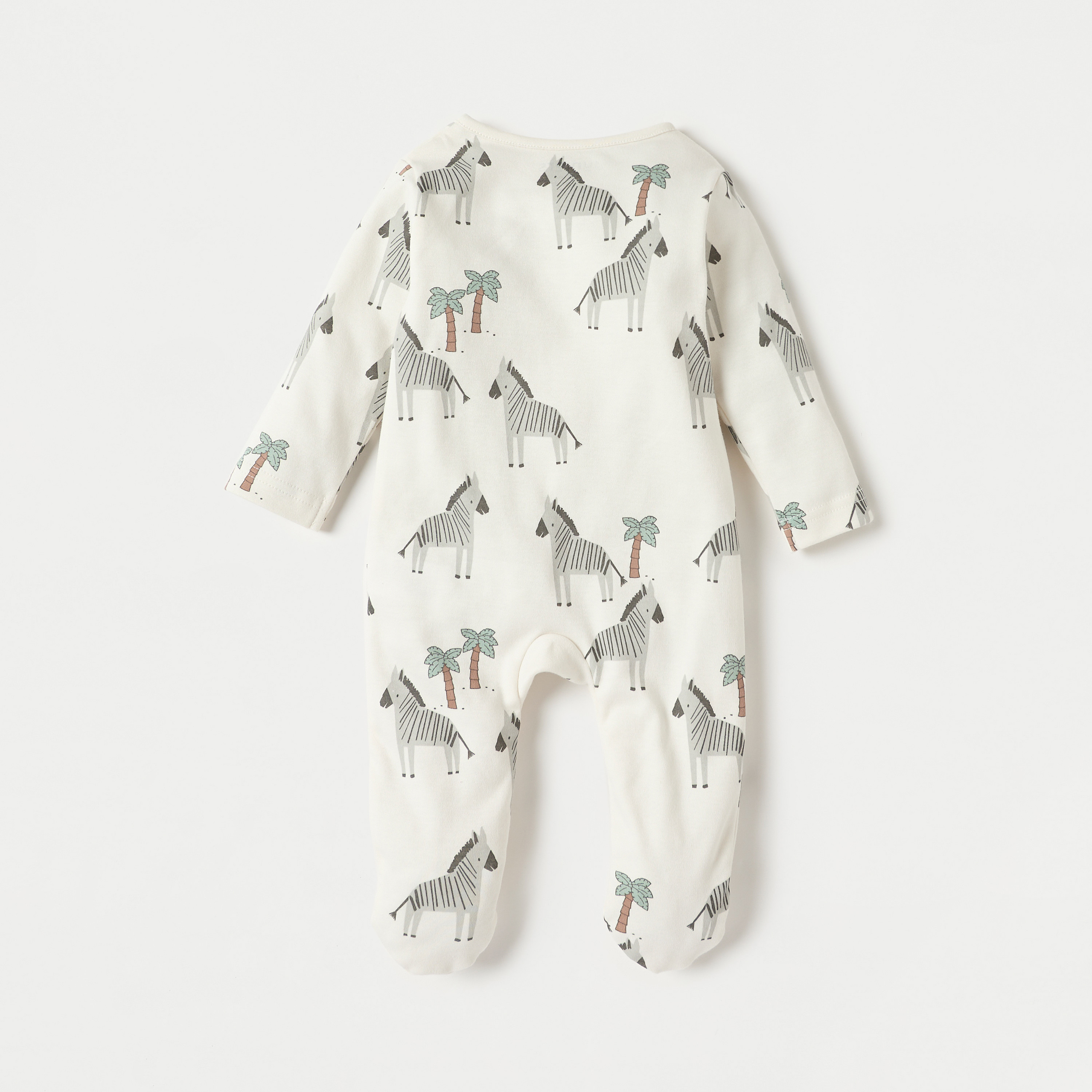 Juniors All-Over Zebra Print Sleepsuit with Long Sleeves and Zip Closure-baby-boys-clothing-nightwear-sleepsuits-image-2