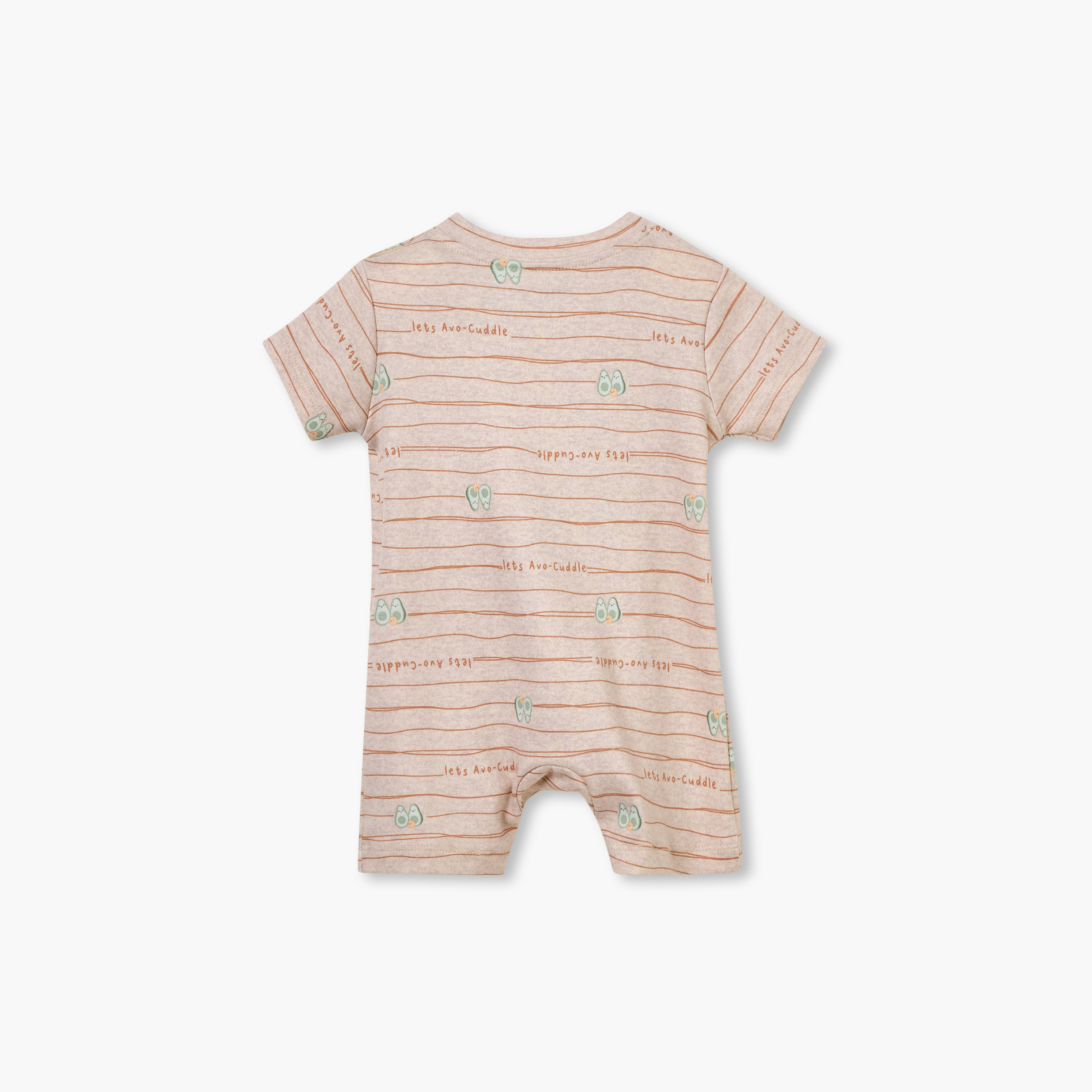 Juniors Avocado Print Romper with Short Sleeves and Button Closure-baby-boys-clothing-rompers-image-3
