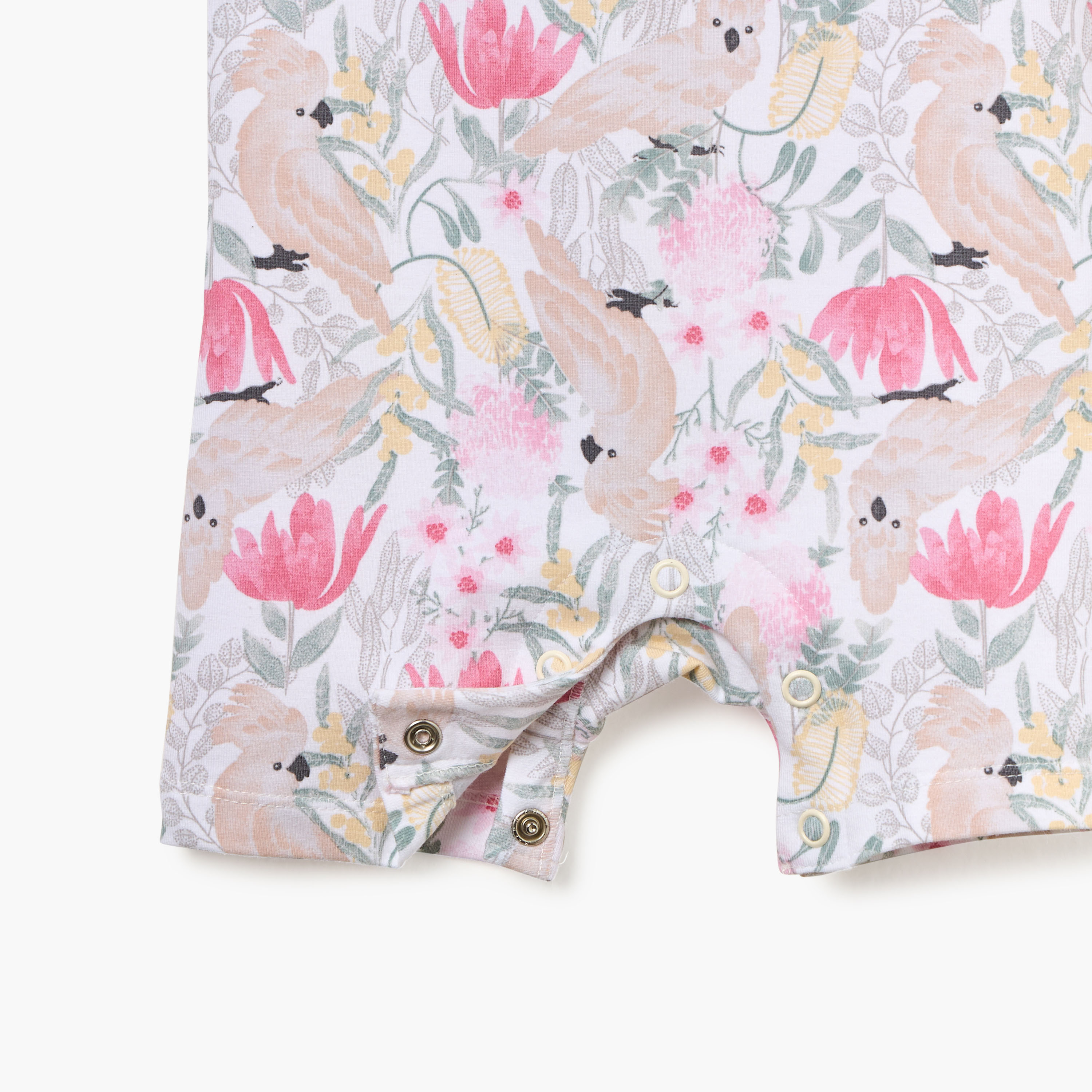 Juniors Printed Romper with Short Sleeves and Button Closure-baby-girls-clothing-rompers-image-4