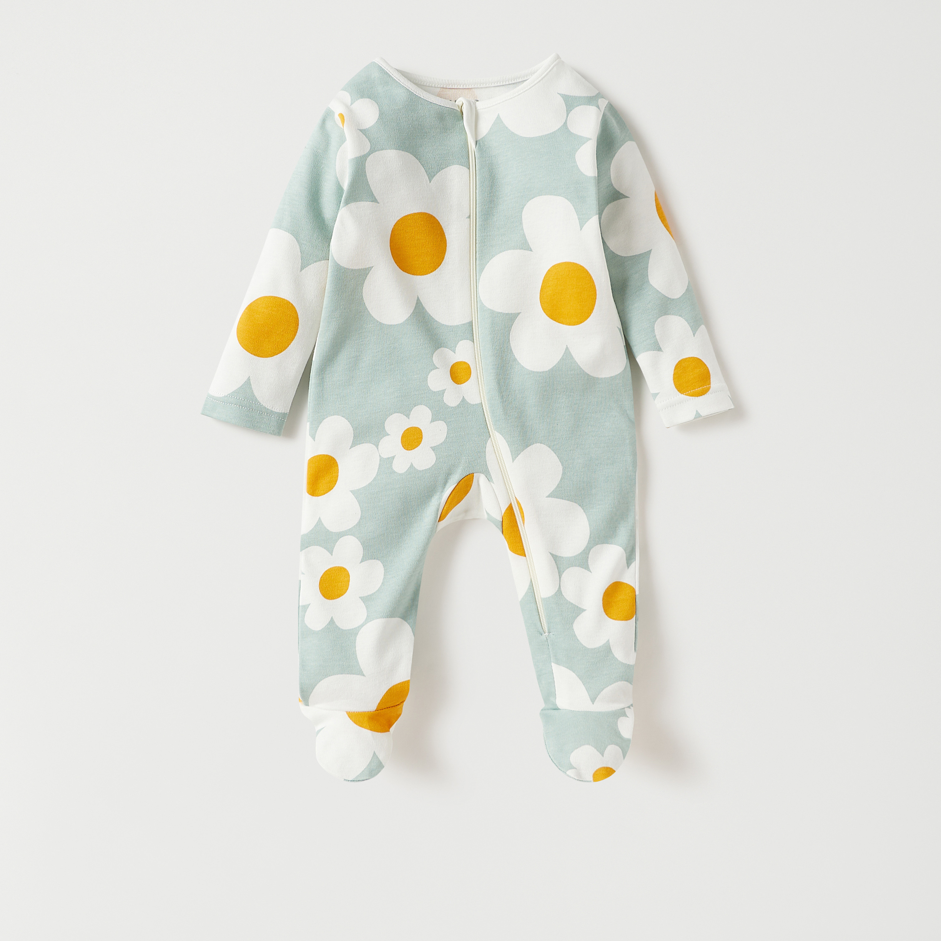 Juniors All-Over Floral Print Closed Feet Sleepsuit-baby-girls-clothing-nightwear-sleepsuits-image-1