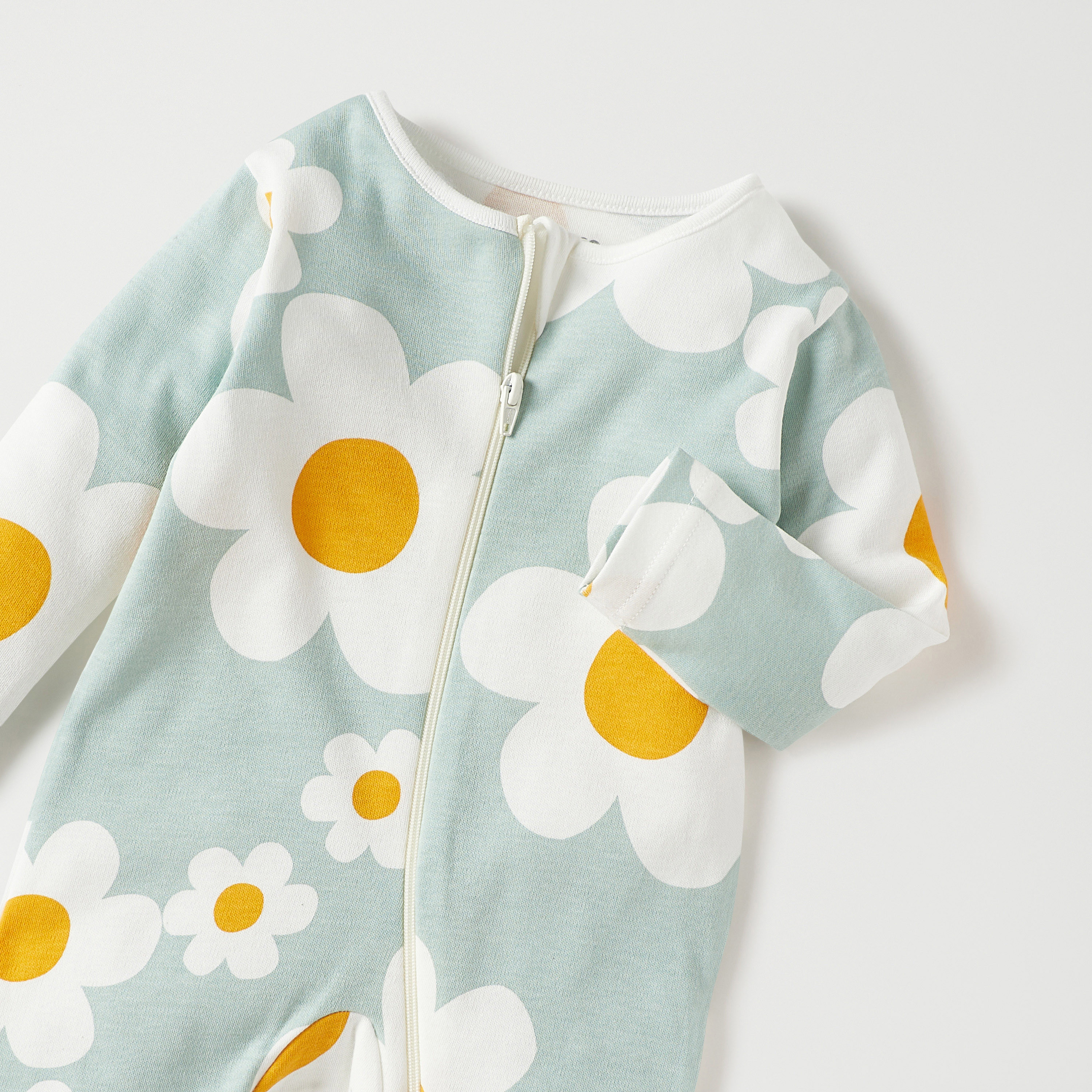 Juniors All-Over Floral Print Closed Feet Sleepsuit-baby-girls-clothing-nightwear-sleepsuits-image-2