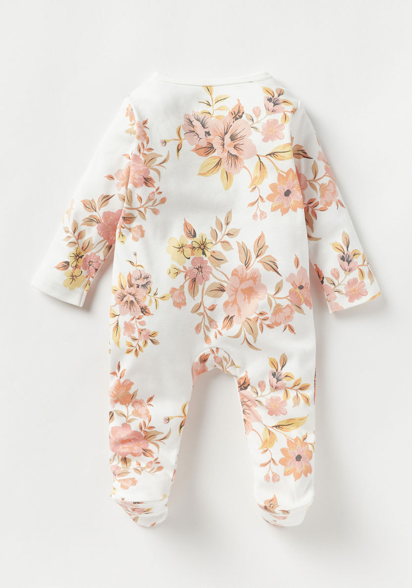 Juniors All-Over Floral Print Closed Feet Sleepsuit with Zipper Closure-Sleepsuits-image-1