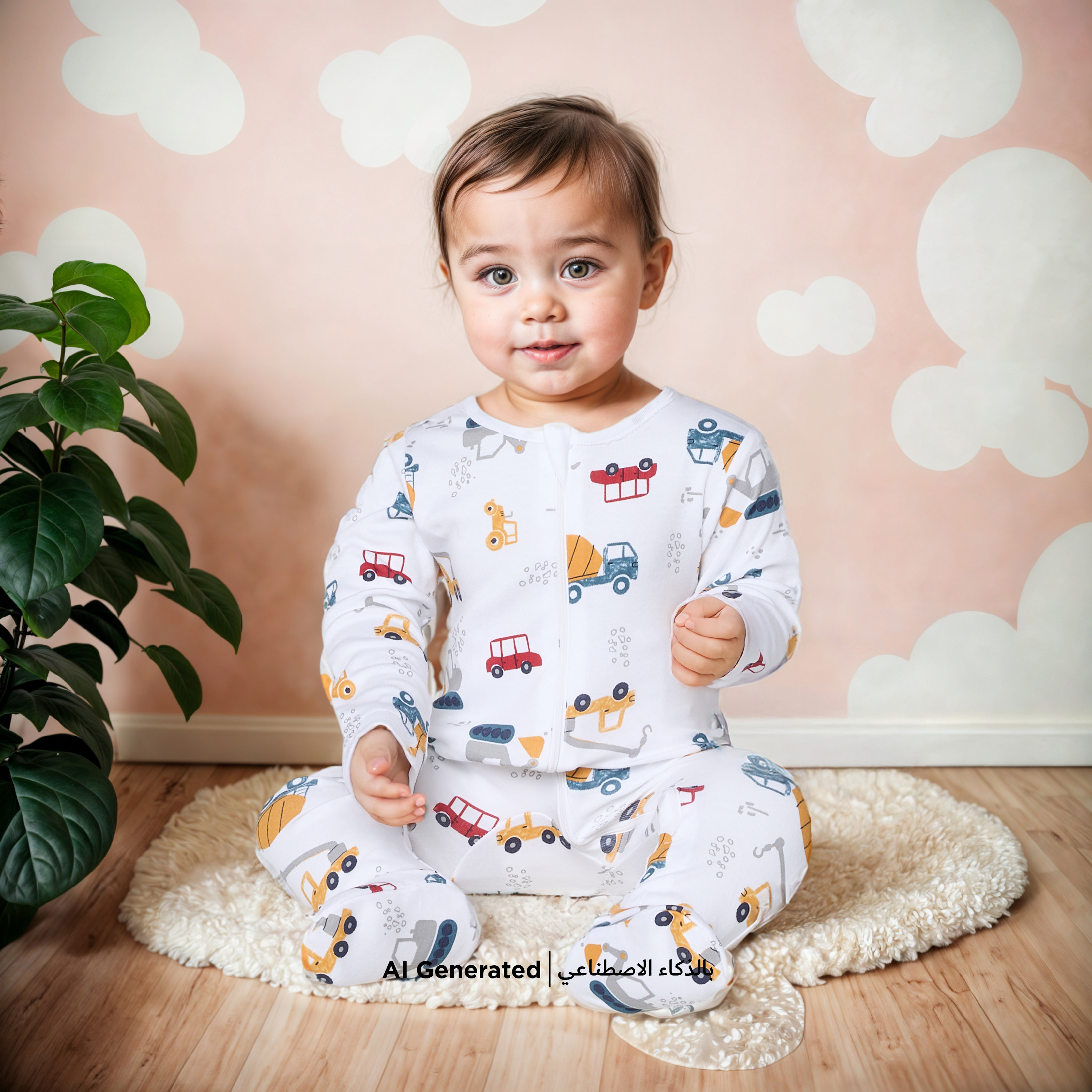 Juniors All-Over Vehicle Print Sleepsuit with Long Sleeves-baby-boys-clothing-nightwear-sleepsuits-image-5