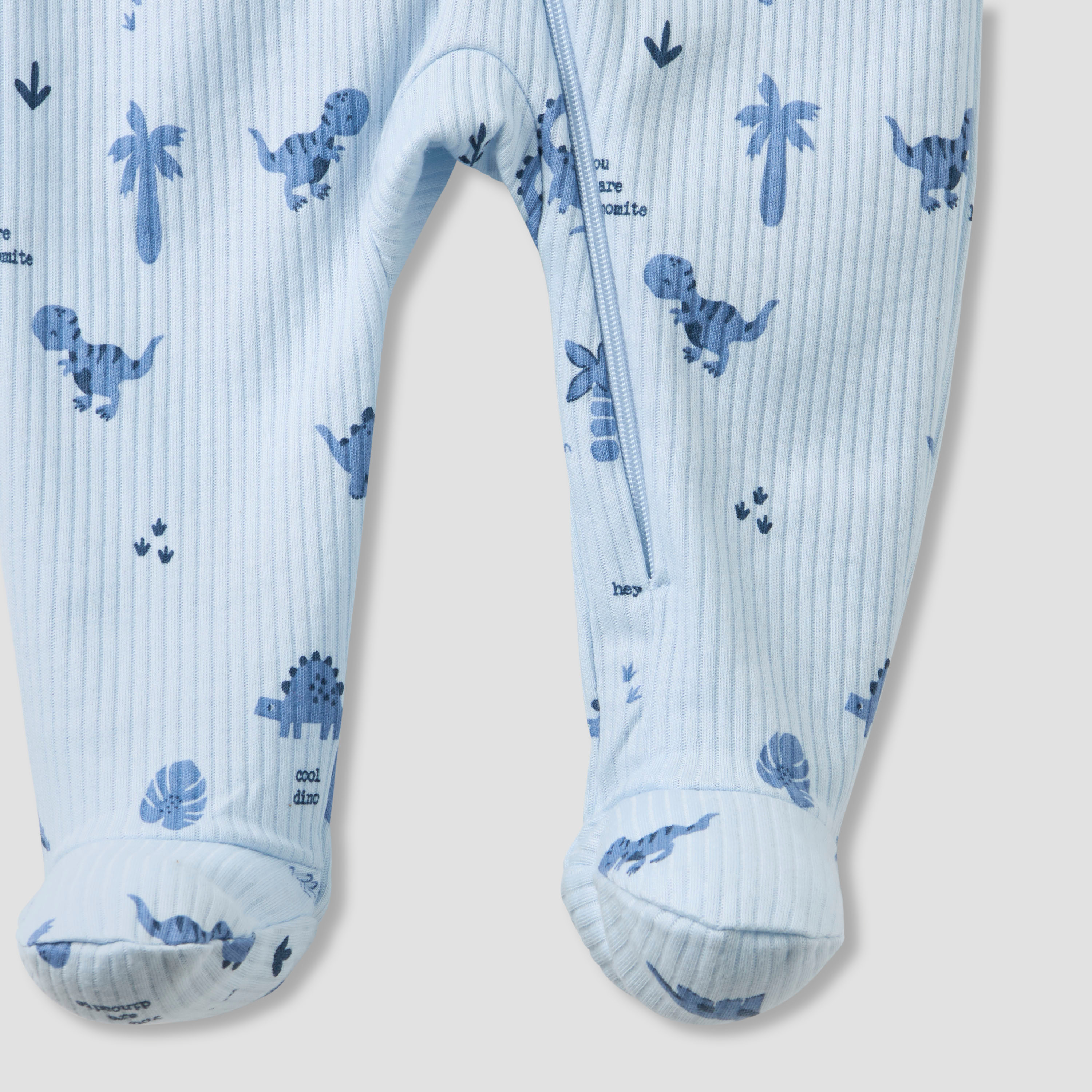 Juniors Round Neck Closed Foot Sleepsuit with Dinosaur Print - Cotton - Long Sleeves-baby-boys-clothing-nightwear-sleepsuits-image-4