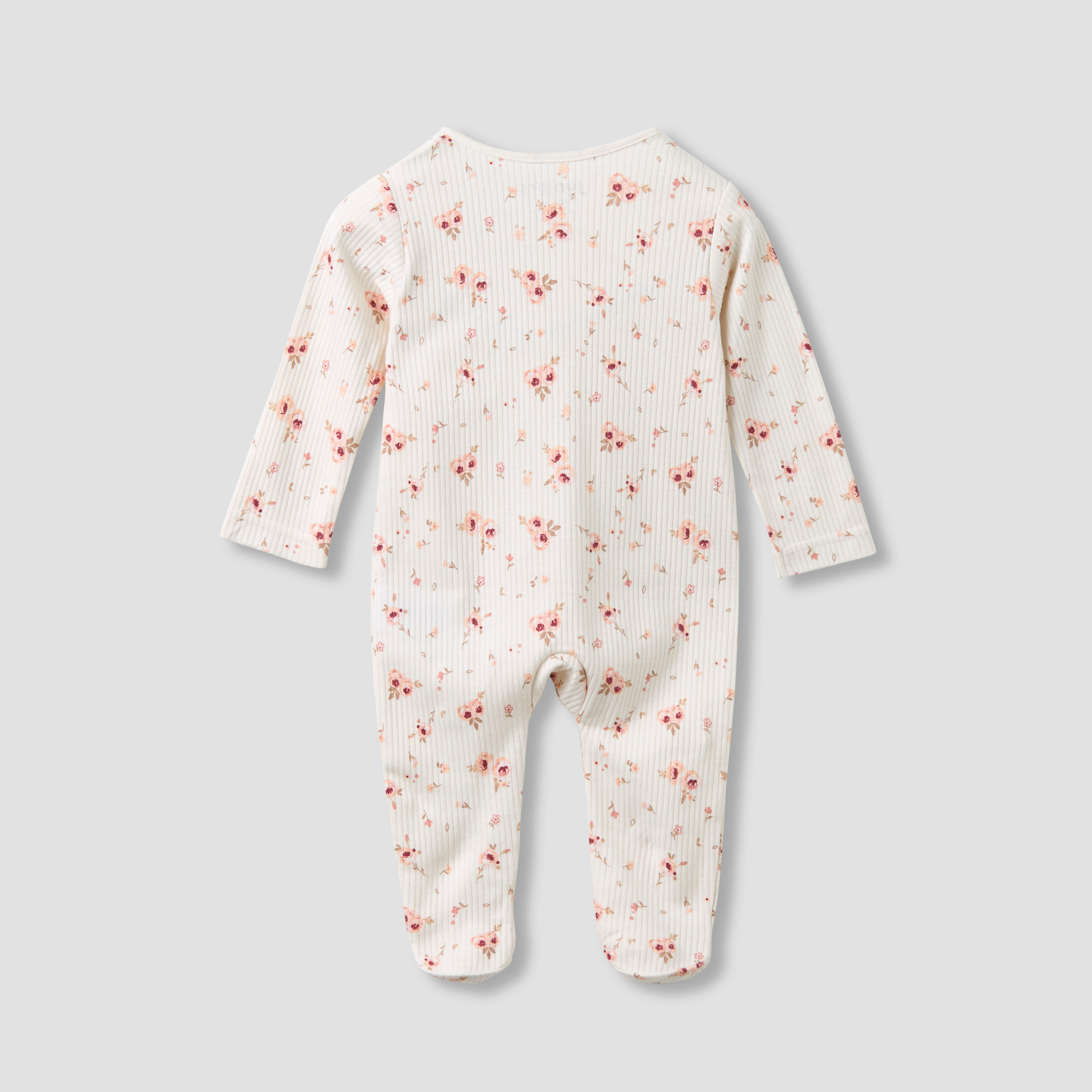 Juniors Round Neck Closed Foot Sleepsuit with Floral Print - Cotton - Long Sleeves-baby-girls-clothing-nightwear-sleepsuits-image-2