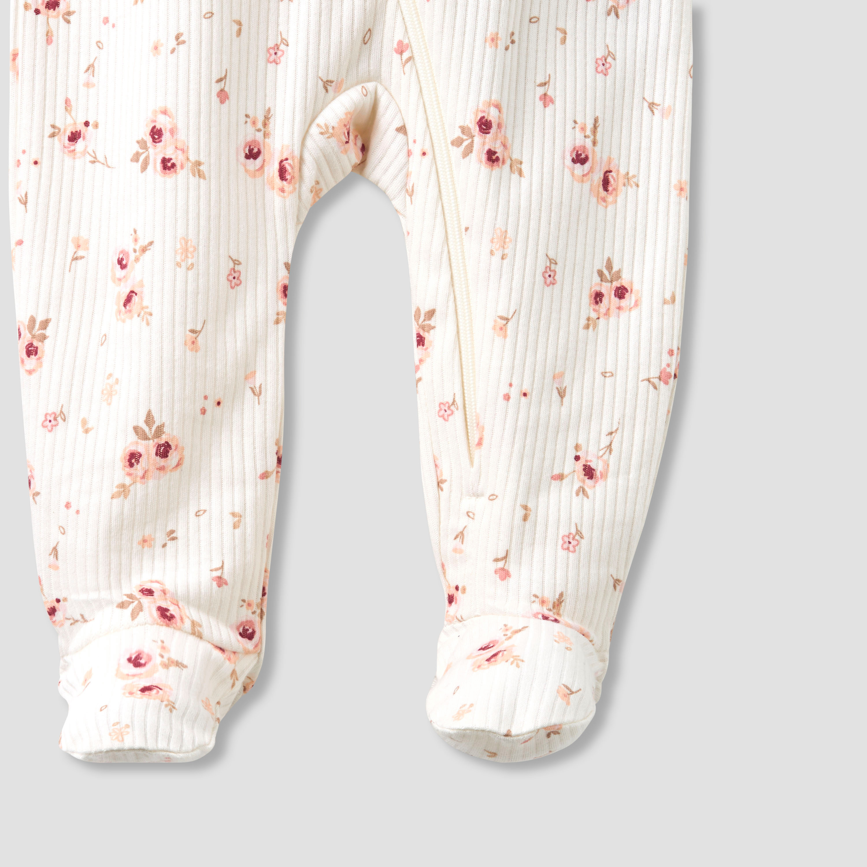 Juniors Round Neck Closed Foot Sleepsuit with Floral Print - Cotton - Long Sleeves-baby-girls-clothing-nightwear-sleepsuits-image-4