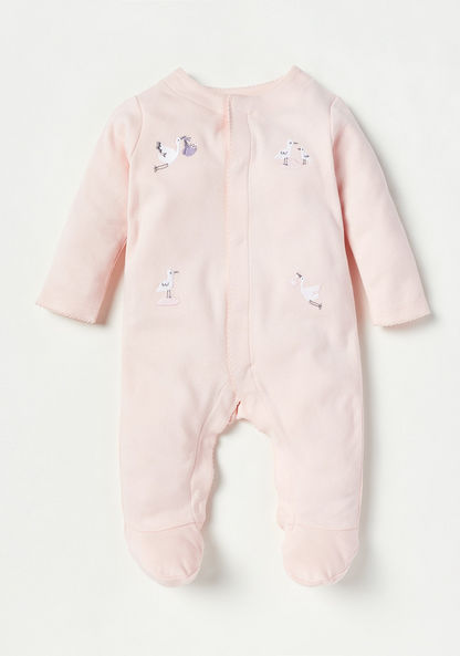 Giggles Duck Embroidered Sleepsuit with Long Sleeves-Sleepsuits-image-0