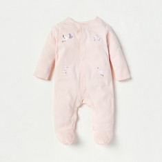 Giggles Duck Embroidered Sleepsuit with Long Sleeves