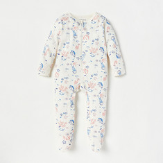 Juniors All-Over Print Closed Feet Sleepsuit with Zip Closure