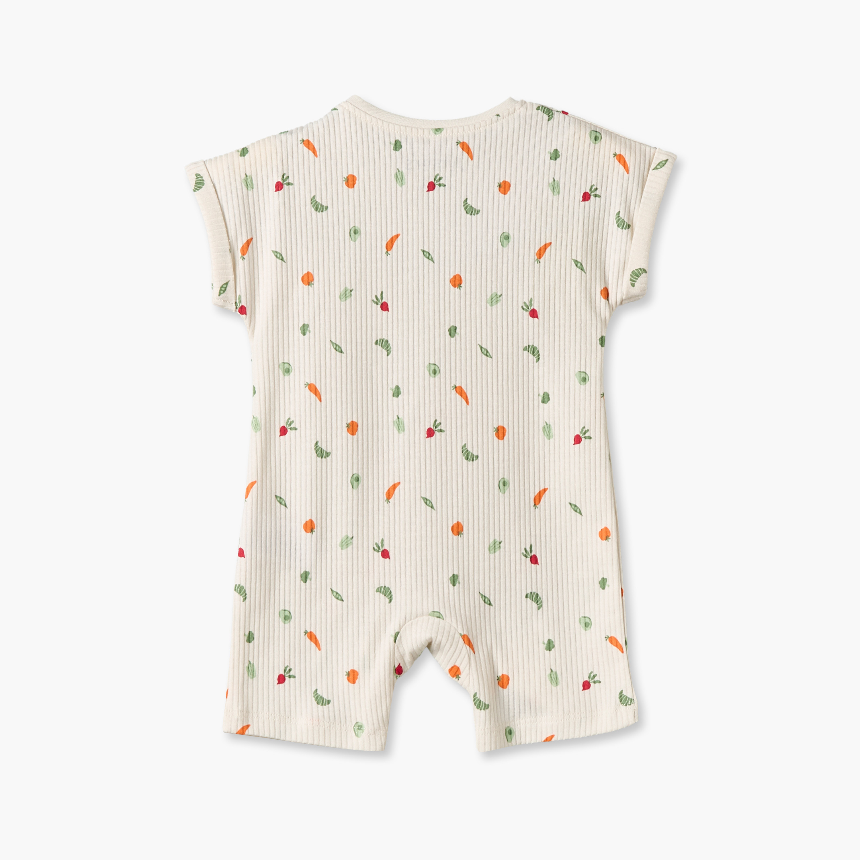 Juniors Round Neck Short Sleeves Romper with Vegetable Print-baby-boys-clothing-rompers-image-3