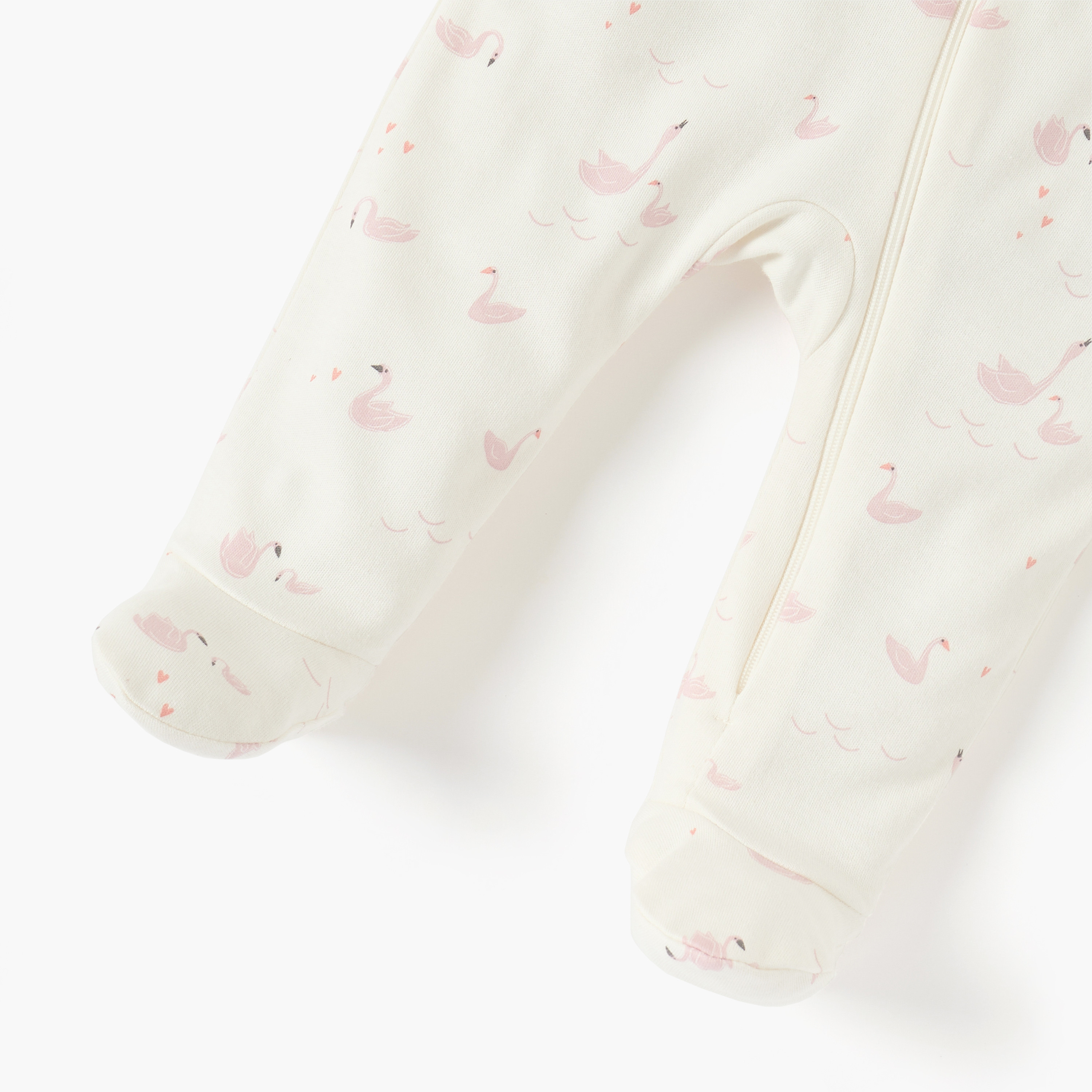 بدلة نوم مغلقة القدمين بسحاب إغلاق وطبعات فلامنجو من جونيورز-baby-girls-clothing-nightwear-sleepsuits-image-4