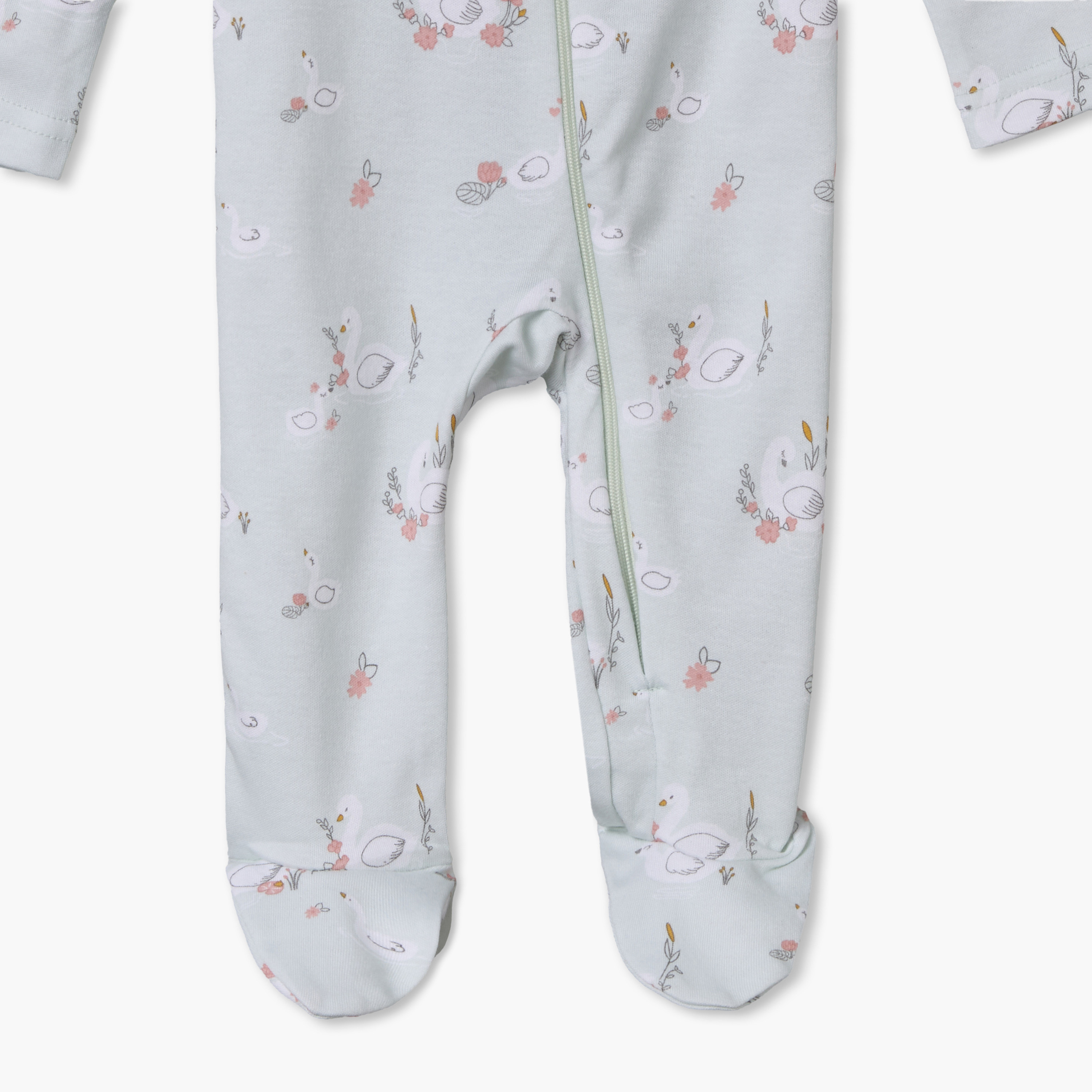 Juniors Cotton Crew Neck Long Sleeves Sleepsuit with Zip Closure-baby-girls-clothing-nightwear-sleepsuits-image-5