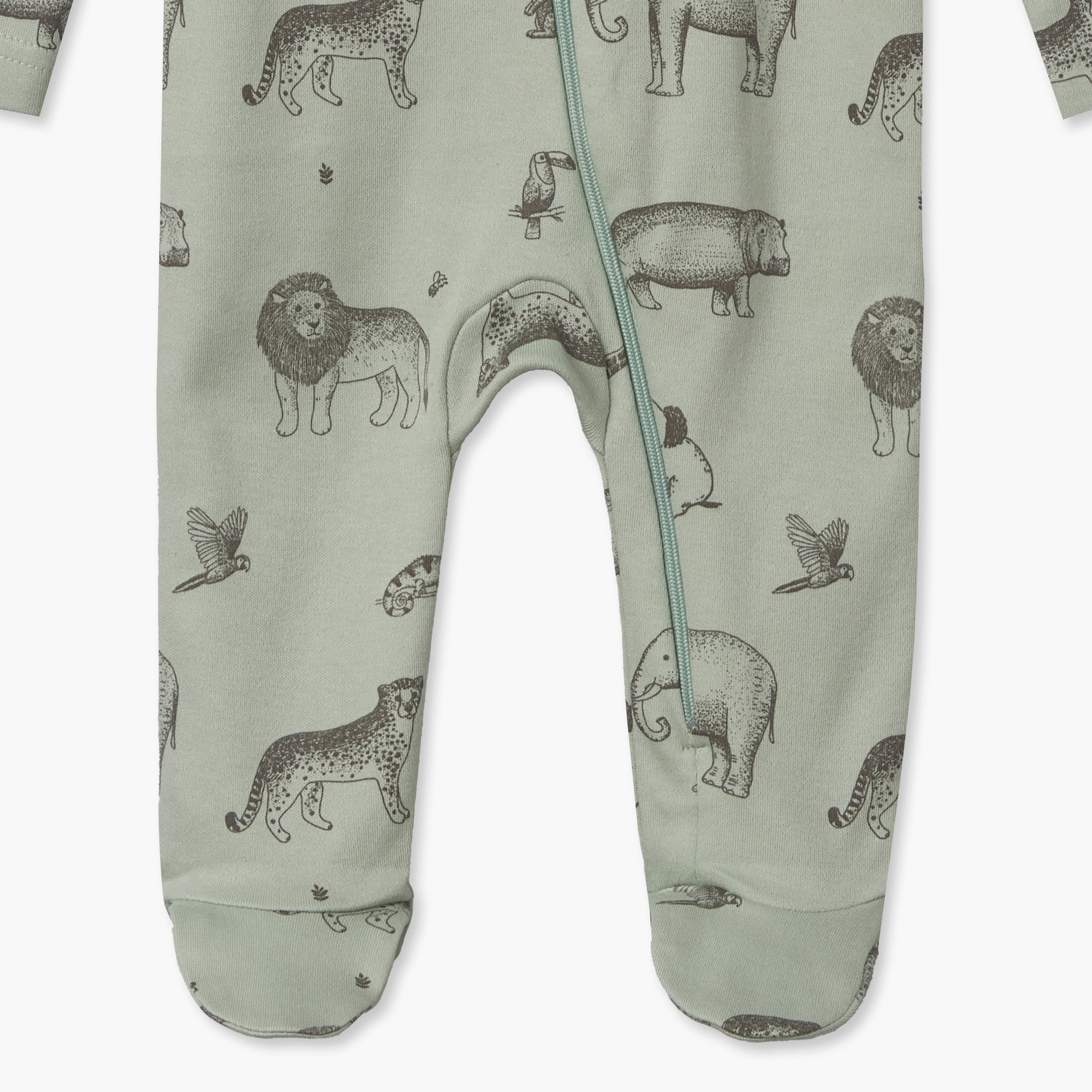 Juniors Cotton Crew Neck Long Sleeves Sleepsuit with Safari Print-baby-boys-clothing-nightwear-sleepsuits-image-5