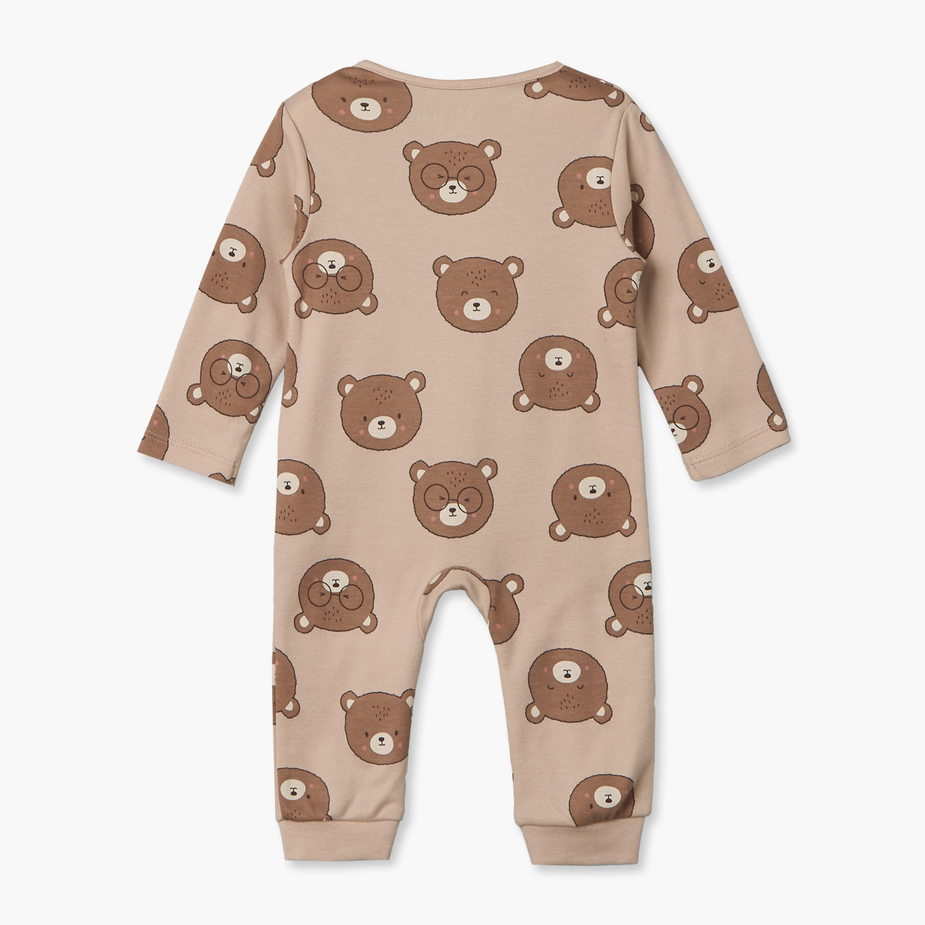 Juniors Cotton Crew Neck Long Sleeves Sleepsuit with Zip Closure-baby-boys-clothing-nightwear-sleepsuits-image-3