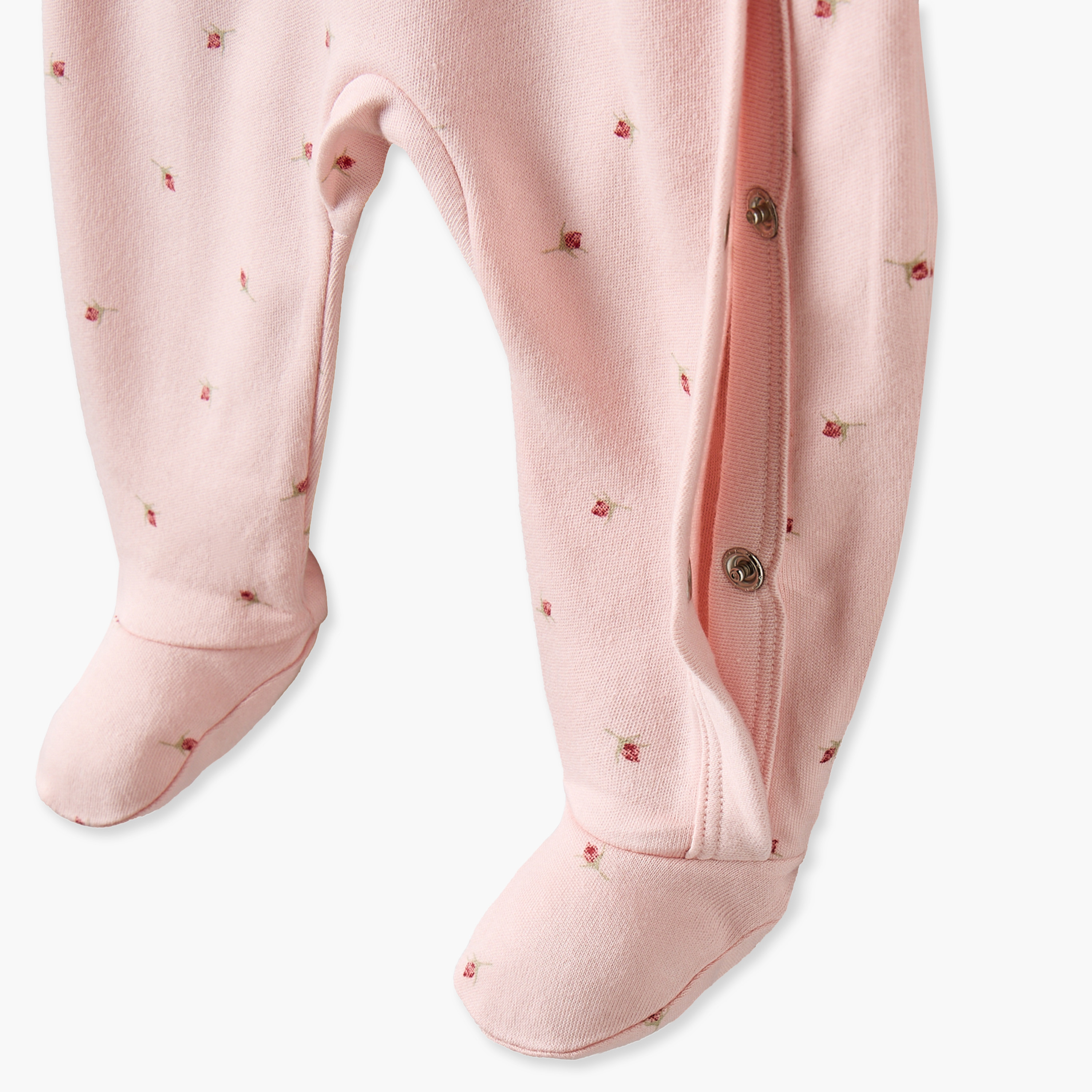 Juniors Cotton Crew Neck Long Sleeves Sleepsuit with Floral Print-baby-girls-clothing-nightwear-sleepsuits-image-4