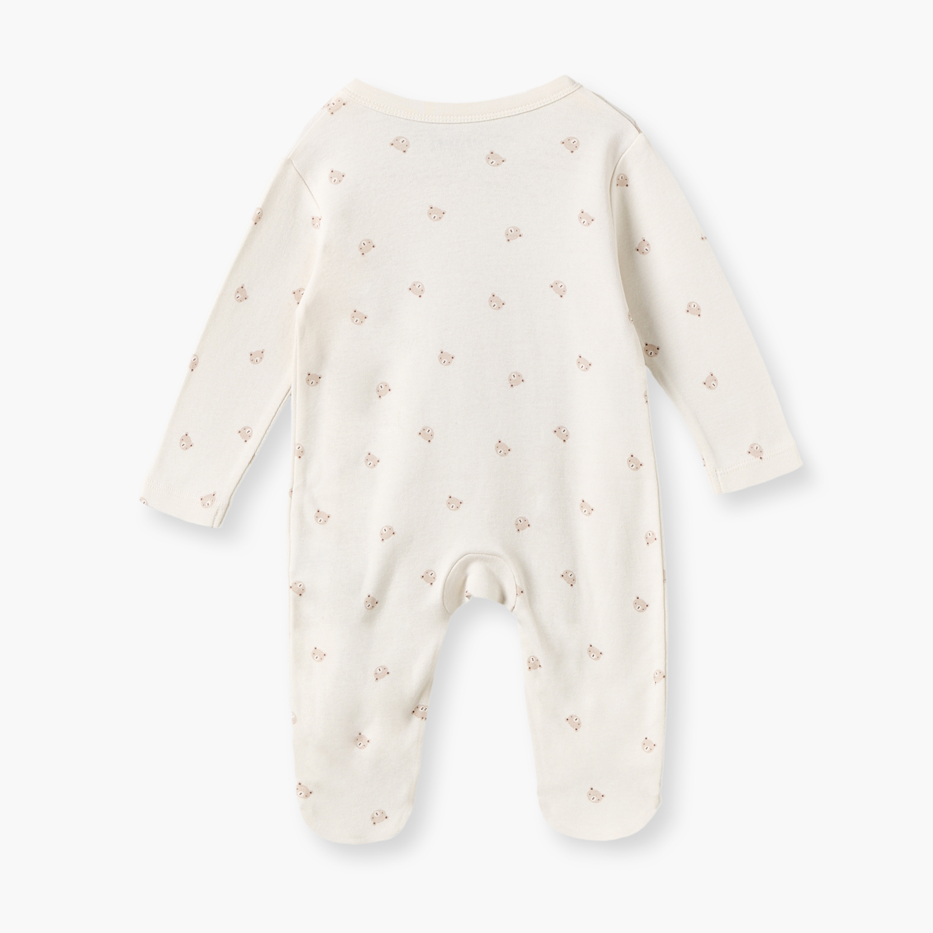 Juniors Cotton Round Neck Long Sleeves Sleepsuit with Bear Print-baby-boys-clothing-nightwear-sleepsuits-image-2