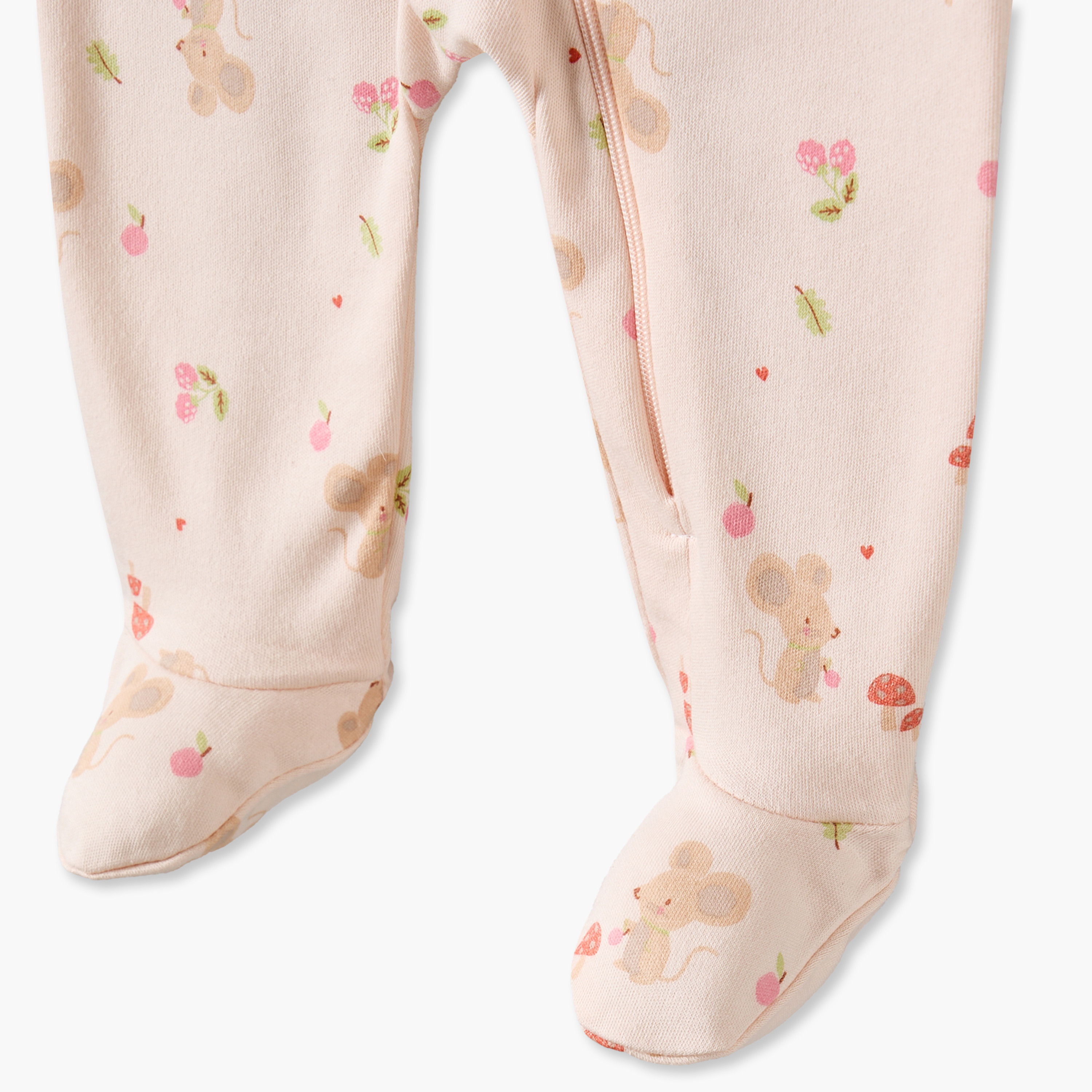 Juniors Cotton Crew Neck Long Sleeves Sleepsuit with Mouse Print-baby-girls-clothing-nightwear-sleepsuits-image-4