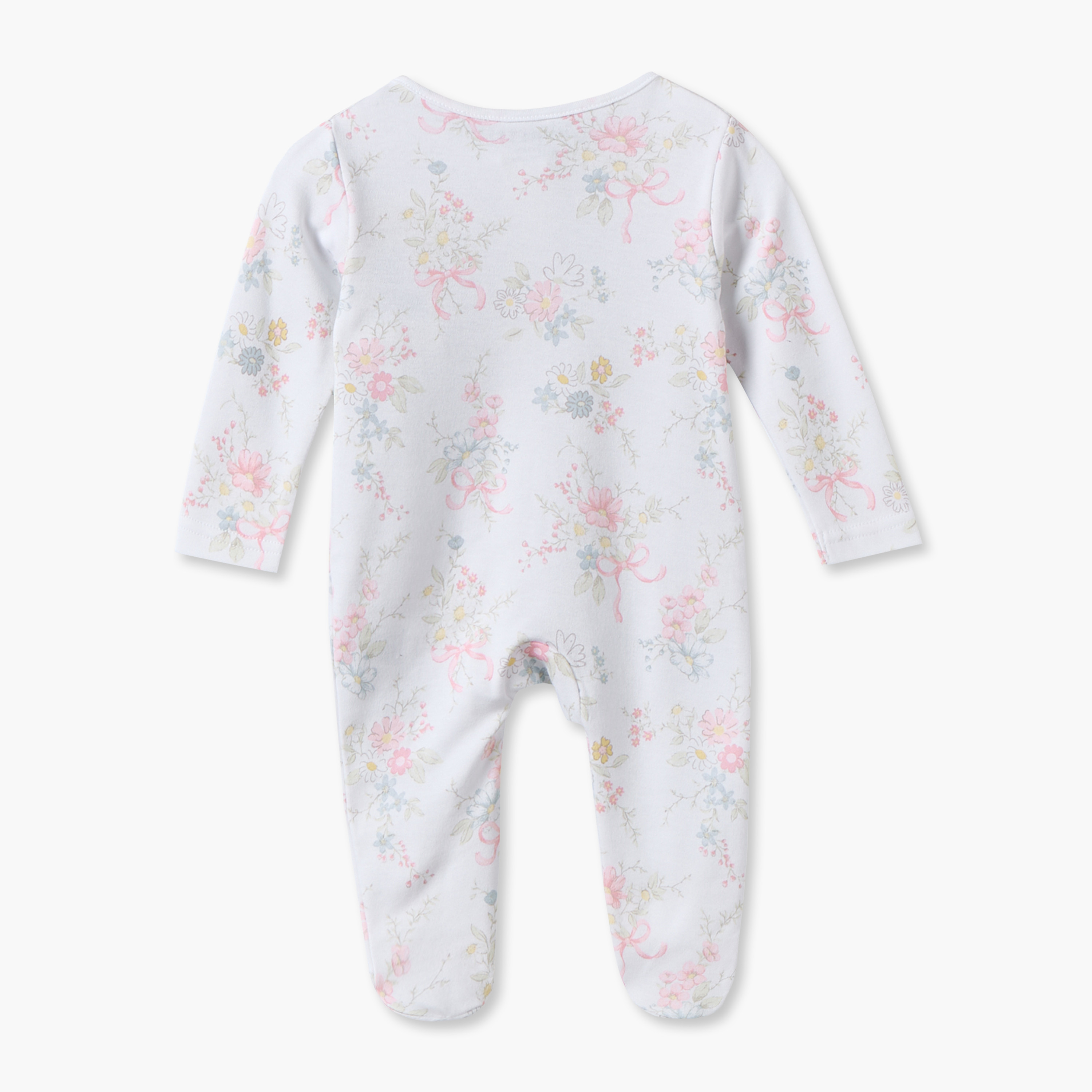Juniors Cotton Crew Neck Long Sleeves Sleepsuit with Floral Print-baby-girls-clothing-nightwear-sleepsuits-image-2