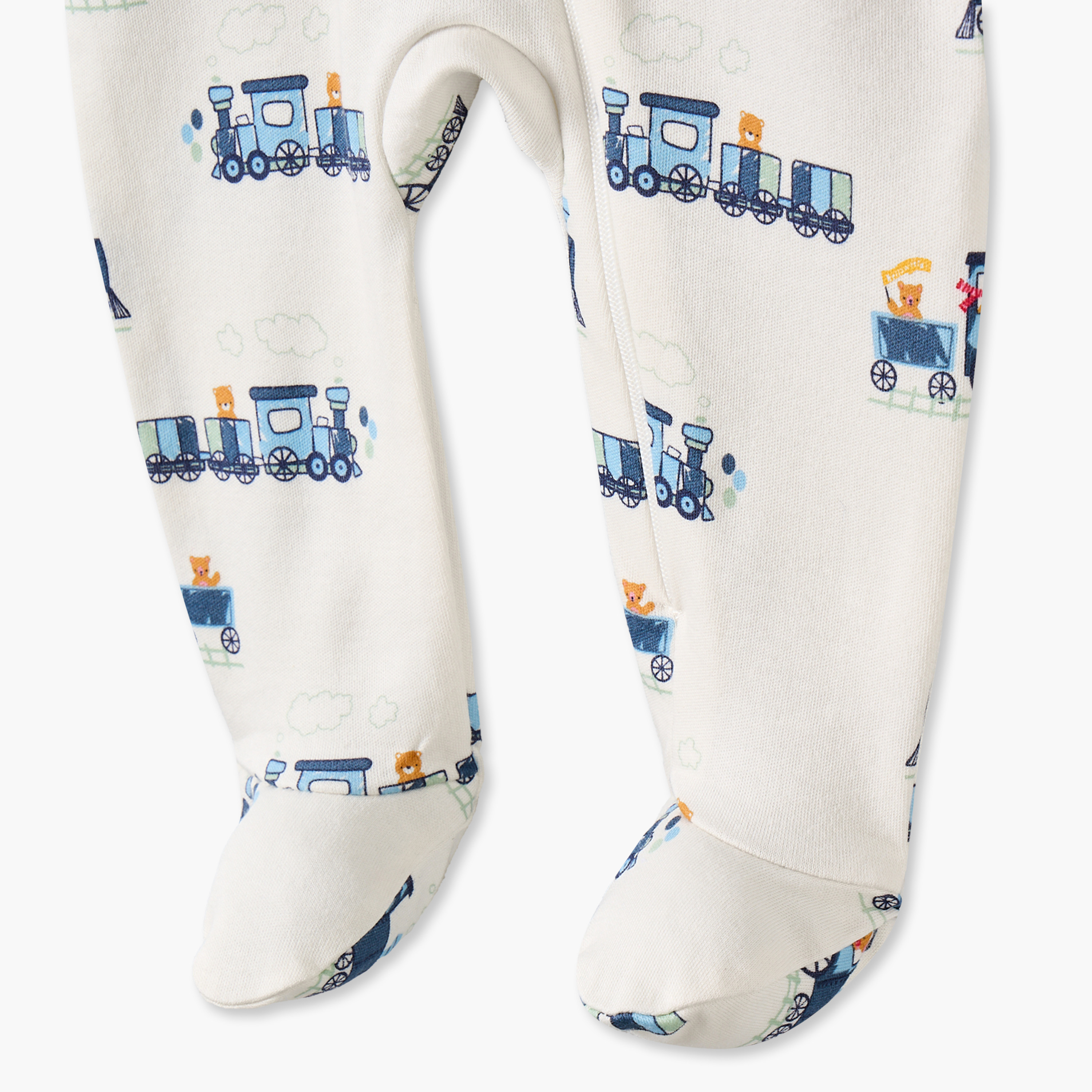 Juniors Cotton Crew Neck Long Sleeves Sleepsuit with Train Print-baby-boys-clothing-nightwear-sleepsuits-image-4