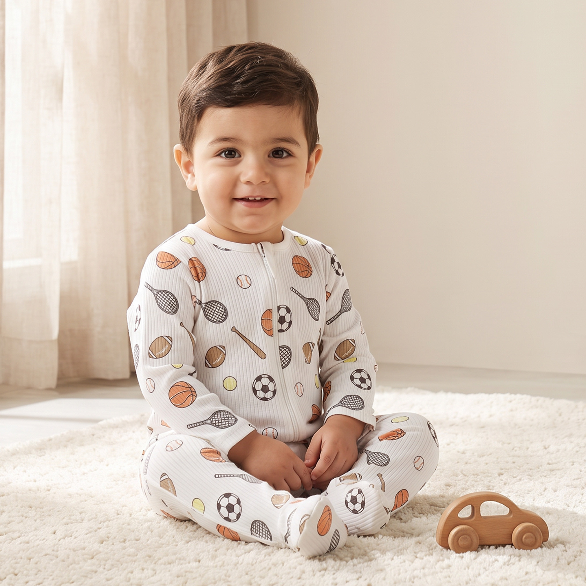 Juniors Cotton Round Neck Long Sleeves Sleepsuit with Sports Print-baby-boys-clothing-nightwear-sleepsuits-image-1