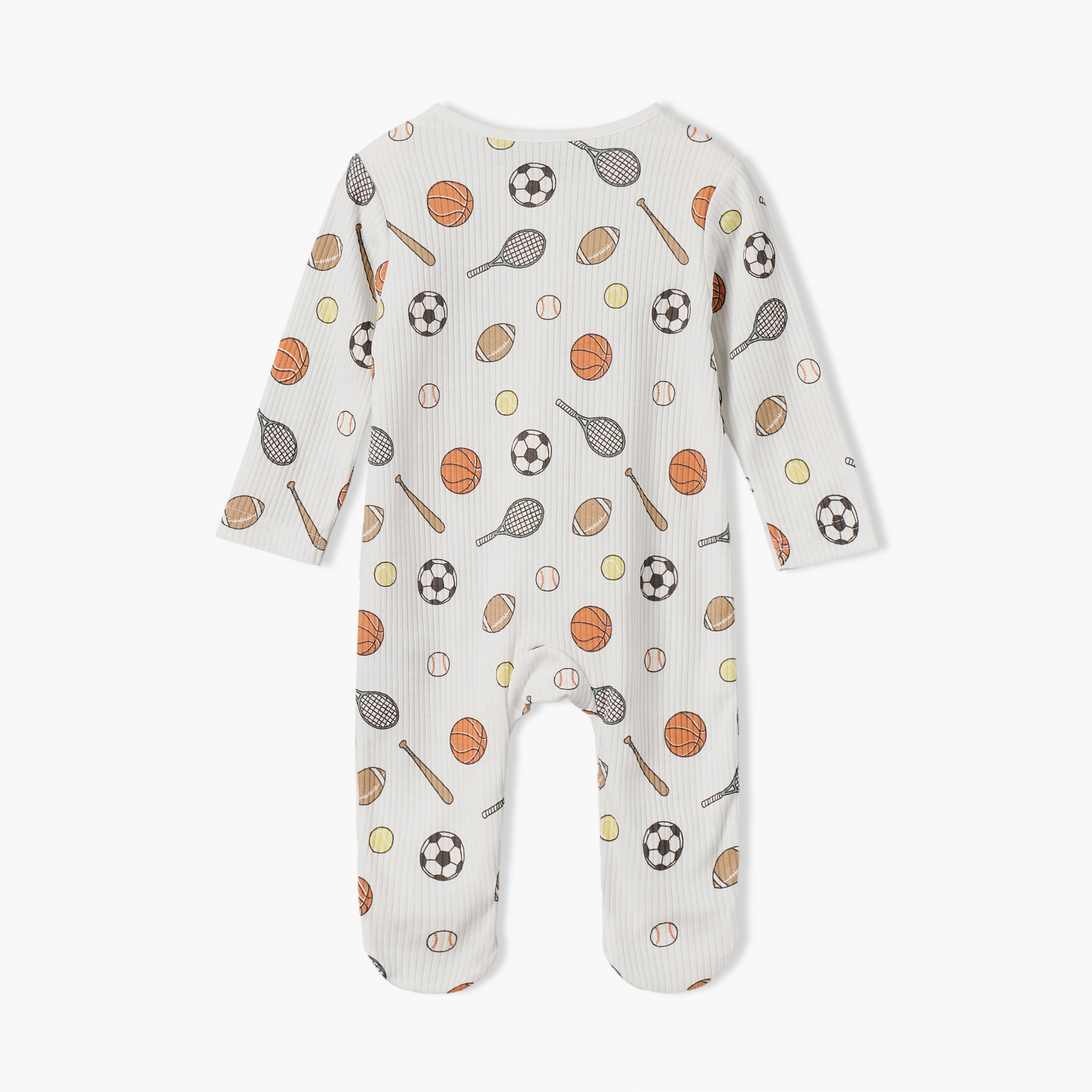 Juniors Cotton Round Neck Long Sleeves Sleepsuit with Sports Print-baby-boys-clothing-nightwear-sleepsuits-image-3