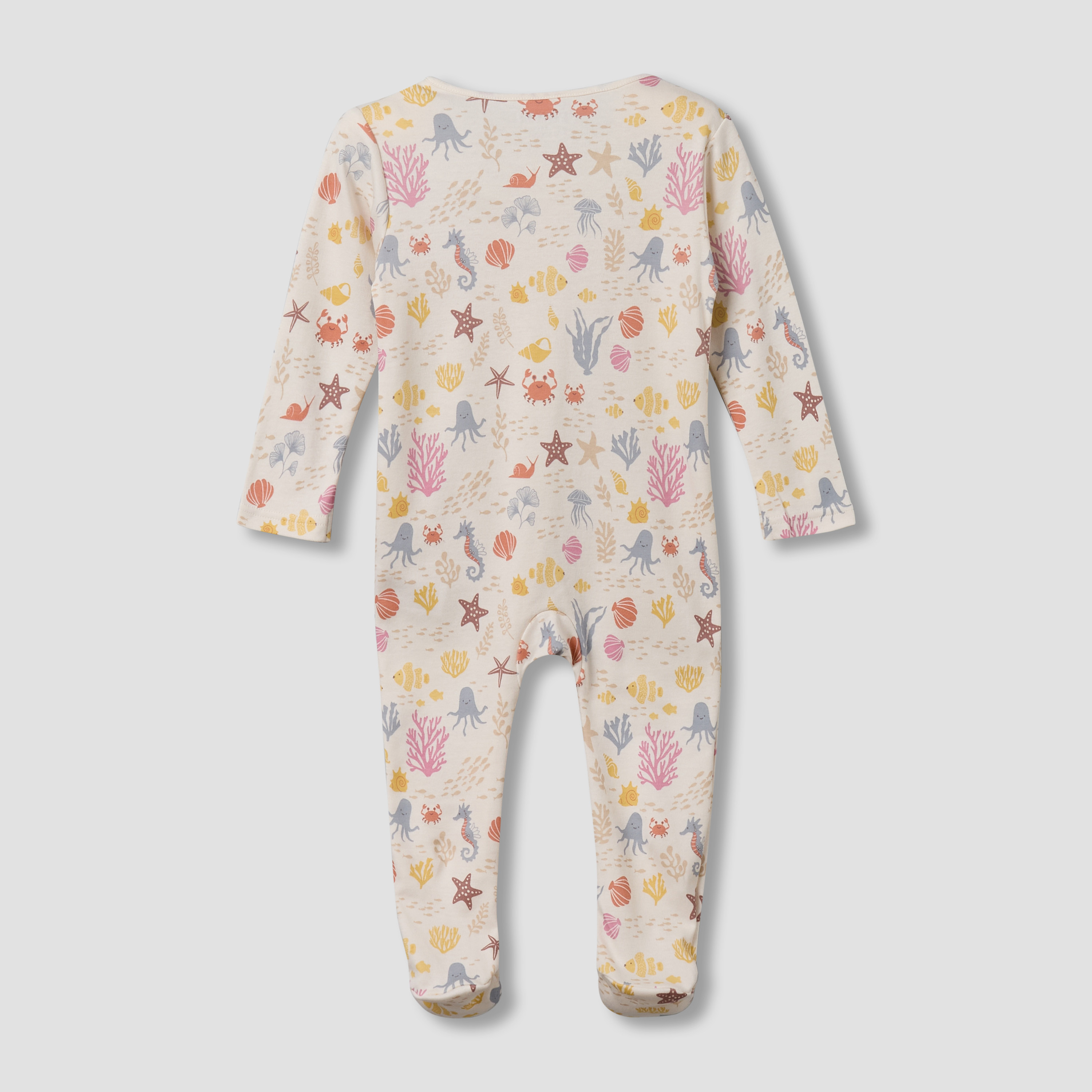 Juniors Cotton Round Neck Long Sleeves Sleepsuit with Underwater Print-baby-girls-clothing-nightwear-sleepsuits-image-2