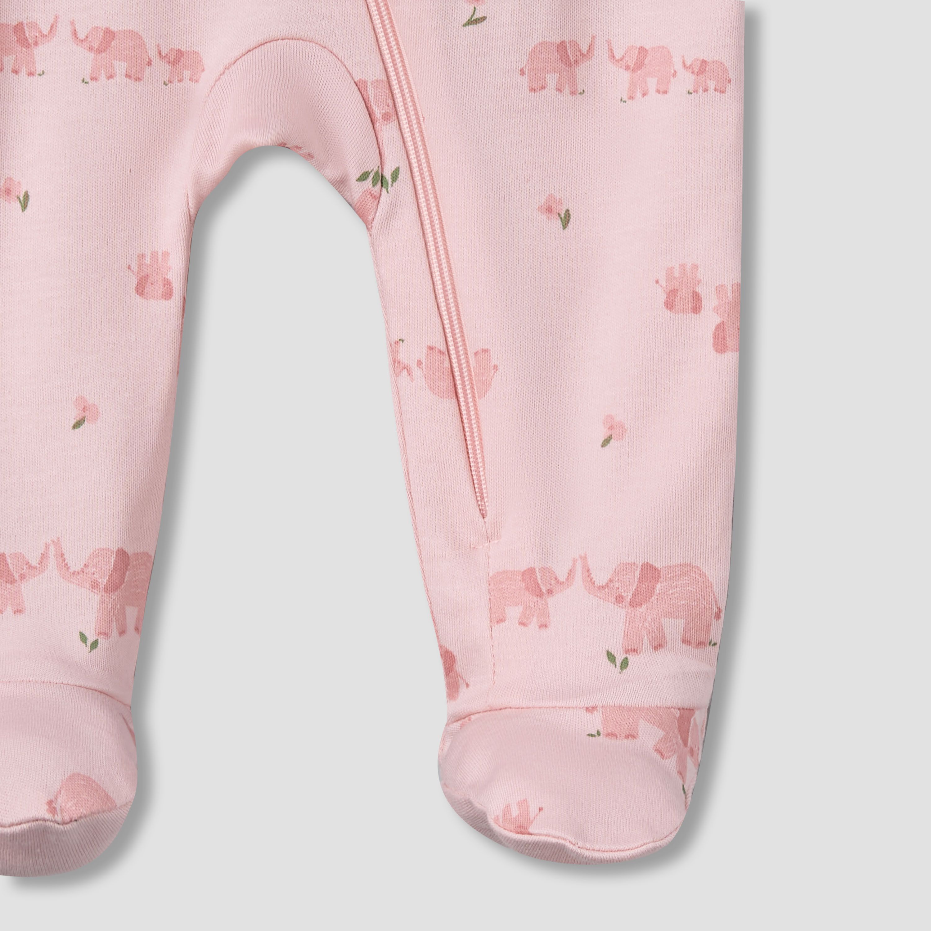 Juniors Cotton Long Sleeves Sleepsuit with Elephant Print-baby-girls-clothing-nightwear-sleepsuits-image-5