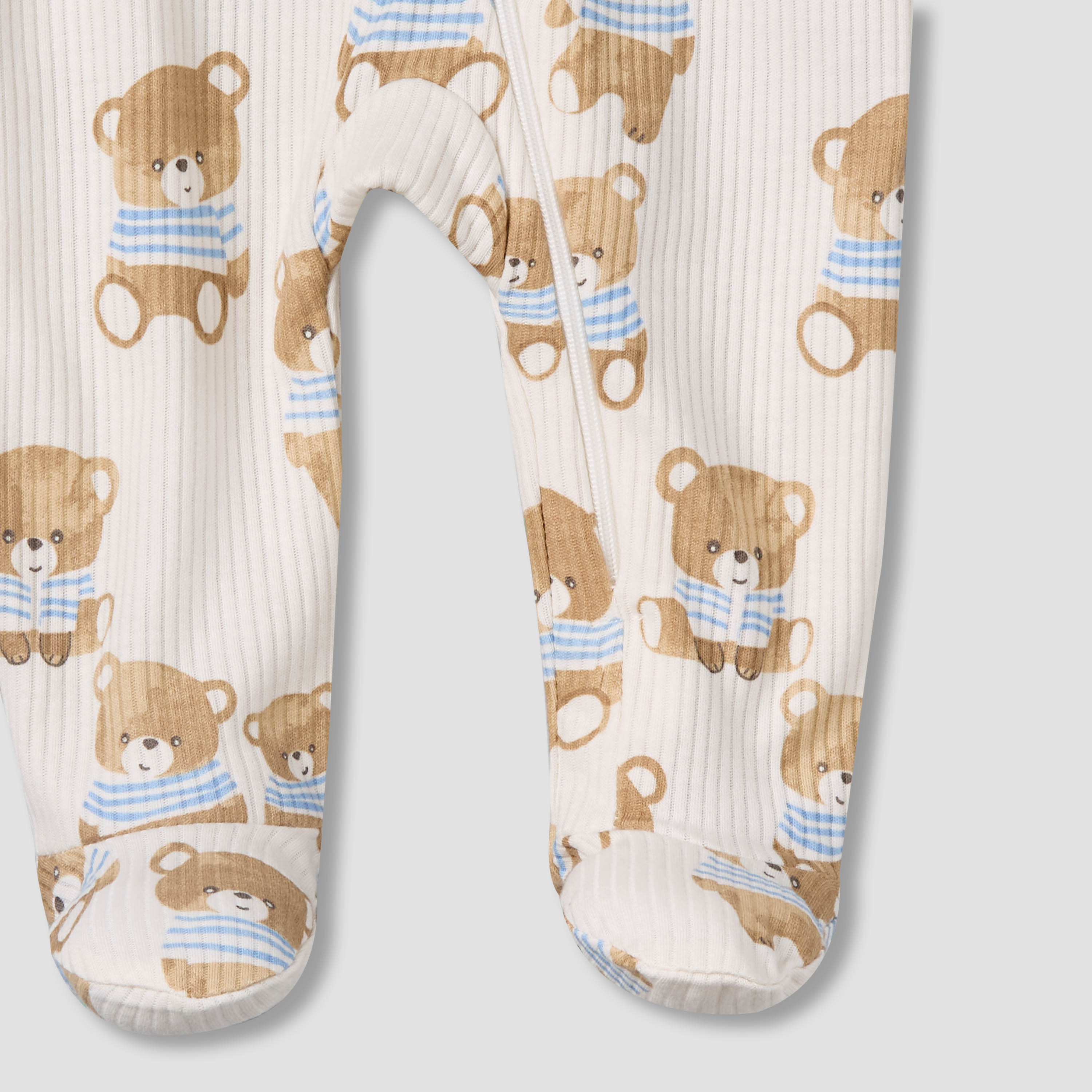 Juniors Cotton Round Neck Long Sleeves Sleepsuit with Bear Print-baby-boys-clothing-nightwear-sleepsuits-image-5