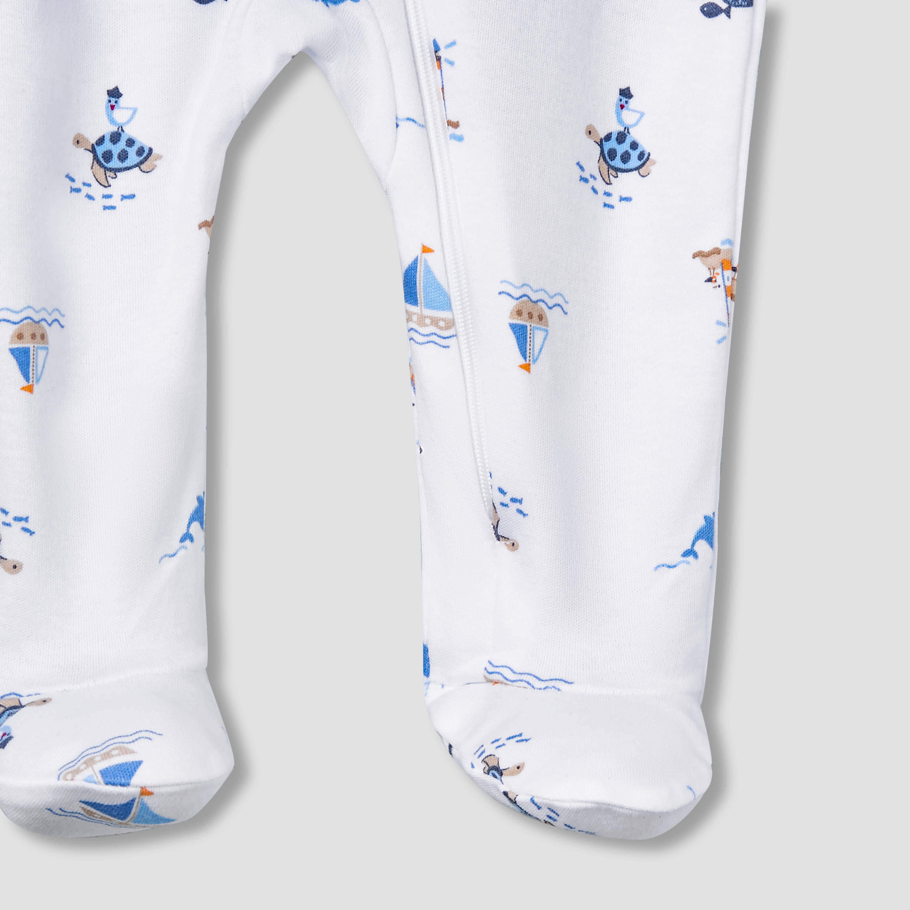 Juniors Cotton Round Neck Long Sleeve Sleepsuit with Zip Closure-baby-boys-clothing-nightwear-sleepsuits-image-5