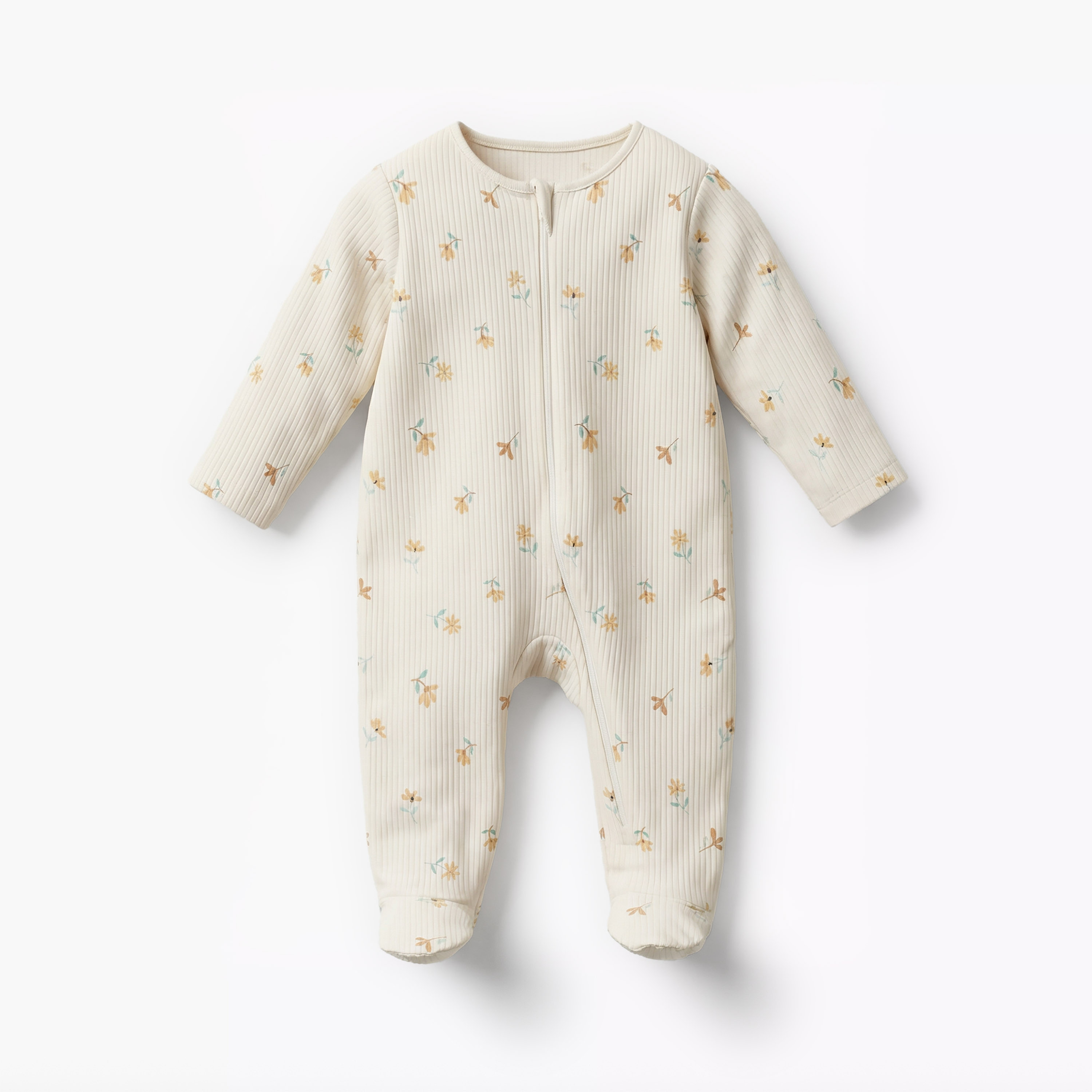 Juniors Cotton Round Neck Long Sleeves Sleepsuit with Floral Print-baby-girls-clothing-nightwear-sleepsuits-image-2