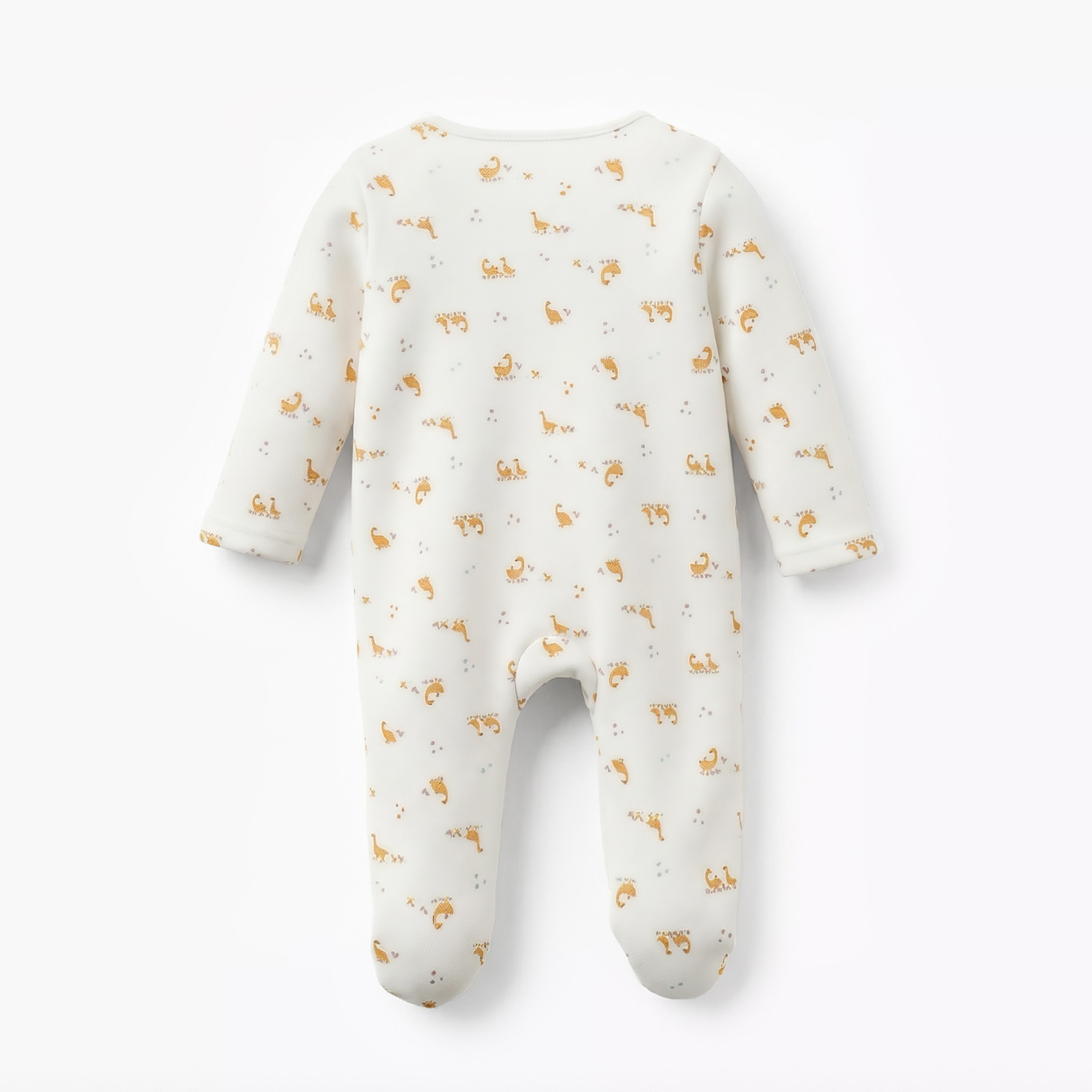 Juniors Cotton Round Neck Long Sleeves Sleepsuit with Goose Print-baby-girls-clothing-nightwear-sleepsuits-image-2
