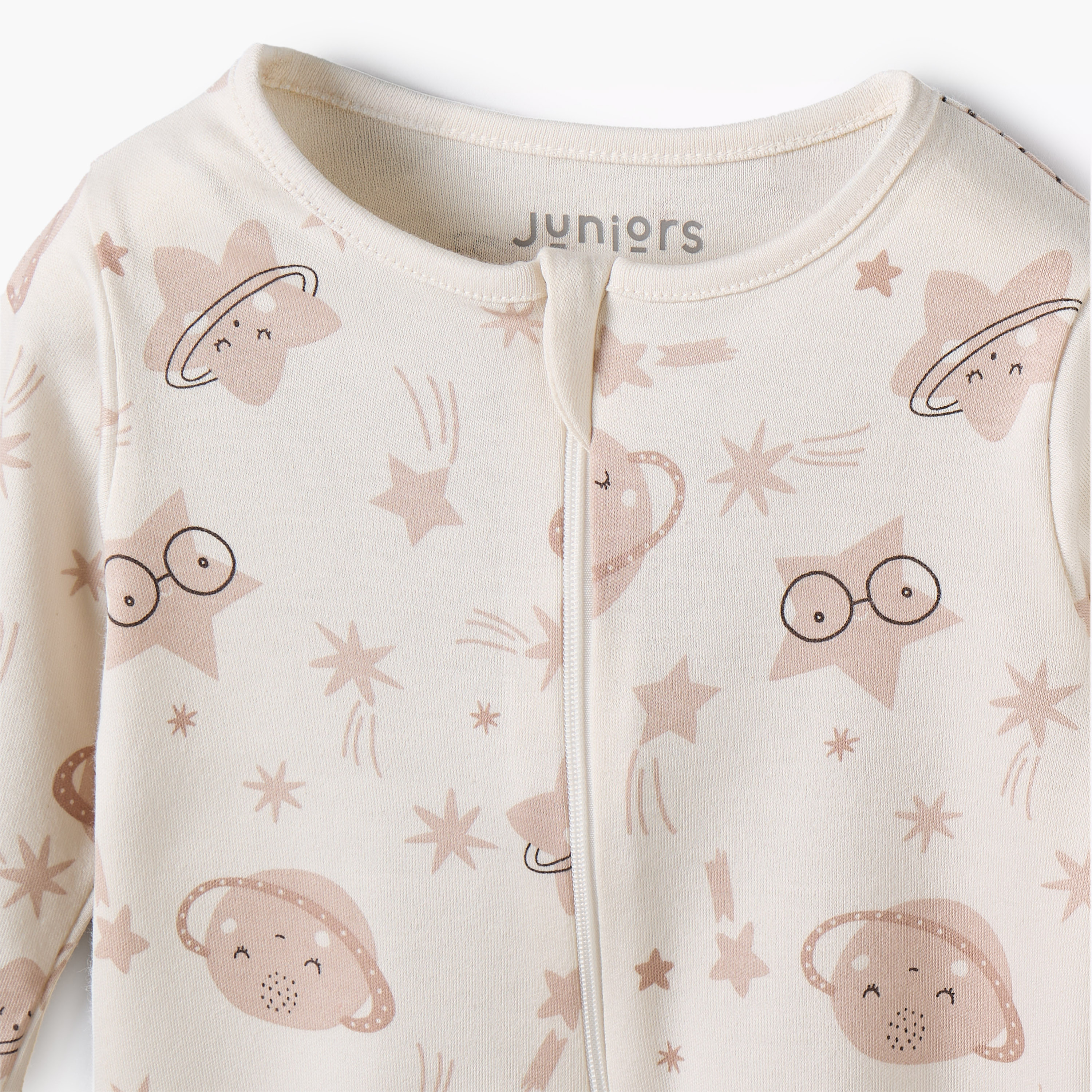 Juniors Cotton Round Neck Long Sleeves Sleepsuit with Space Print-baby-boys-clothing-nightwear-sleepsuits-image-4