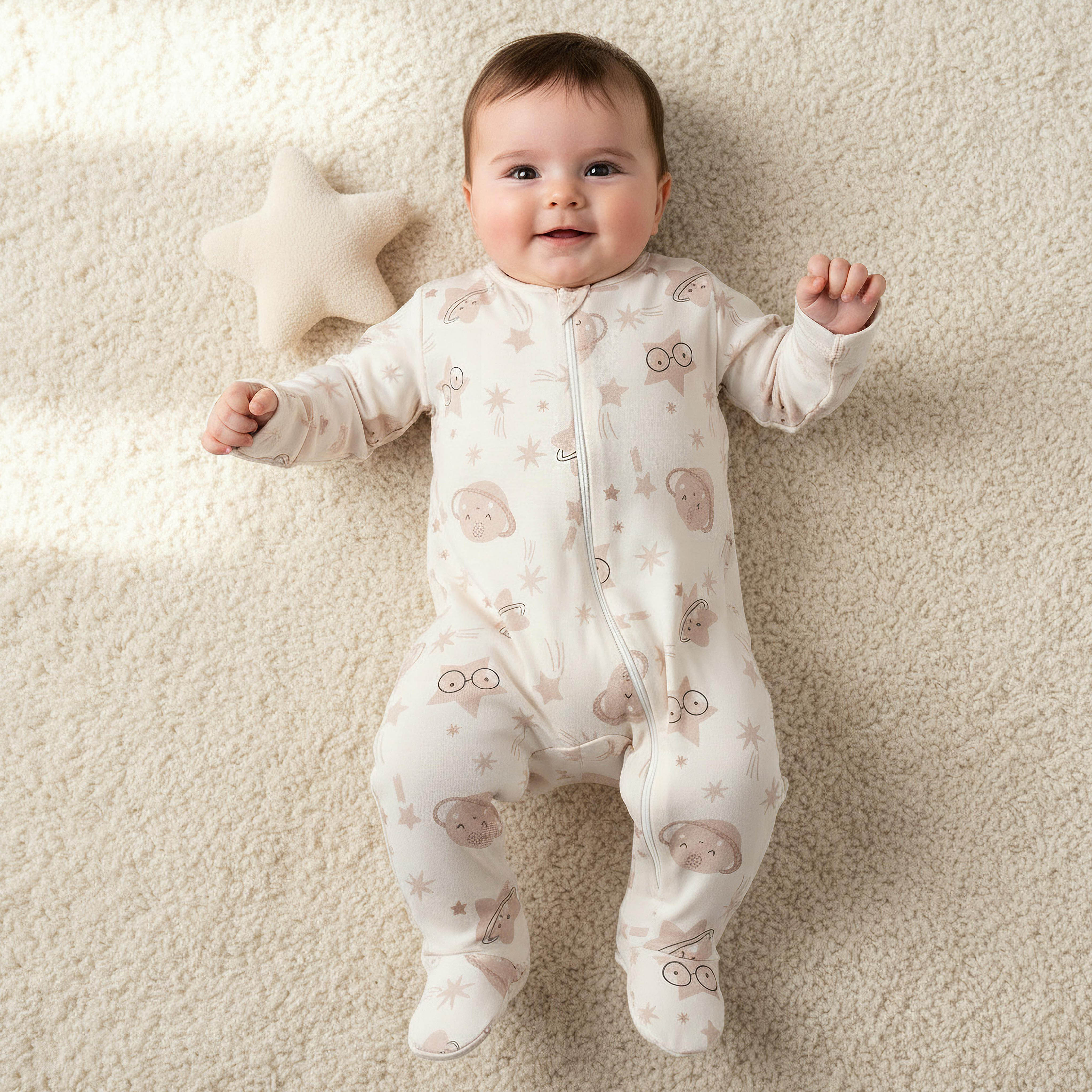 Juniors Cotton Round Neck Long Sleeves Sleepsuit with Space Print-baby-boys-clothing-nightwear-sleepsuits-image-1