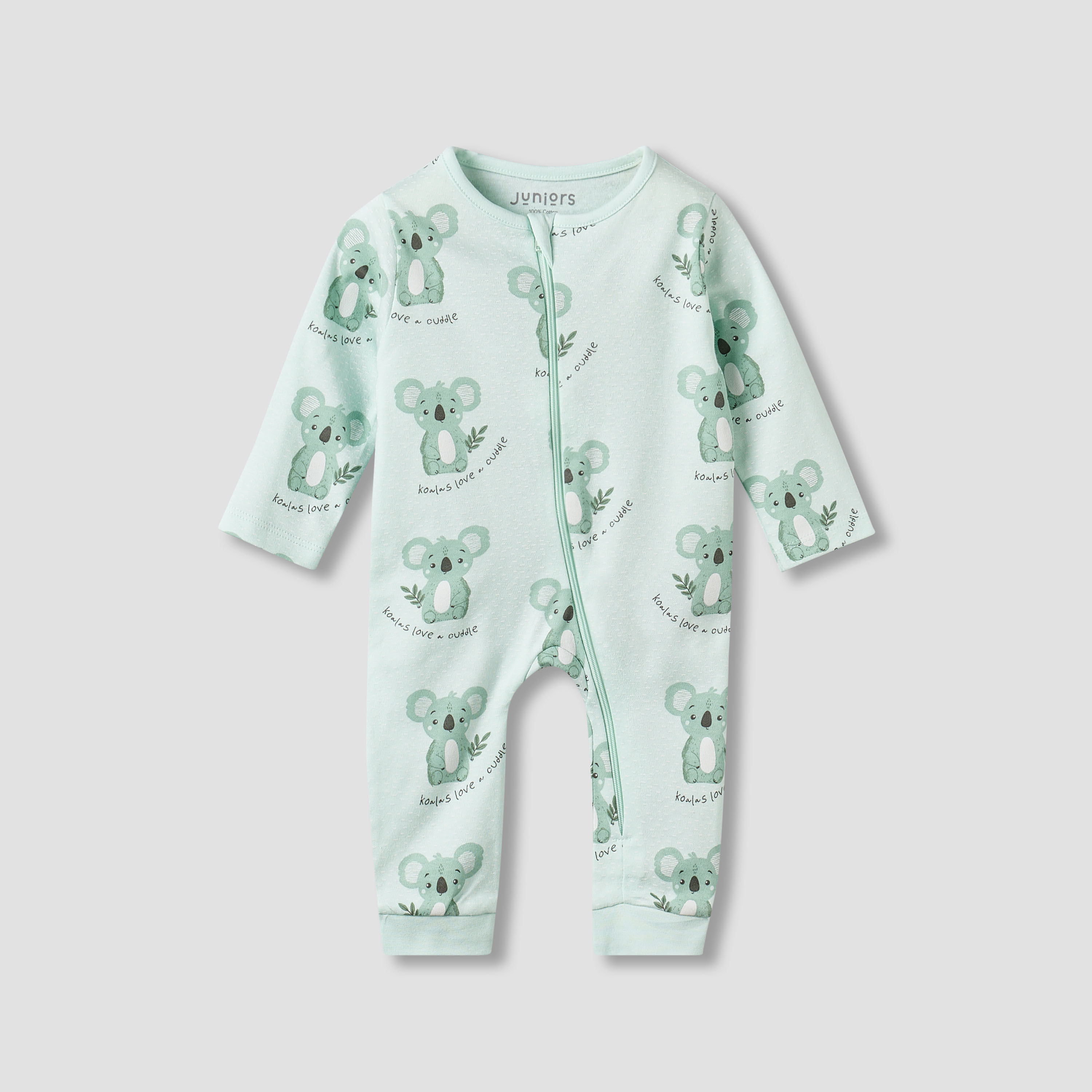 Juniors Cotton Round Neck Long Sleeves Sleepsuit with Koala Print-baby-boys-clothing-nightwear-sleepsuits-image-1