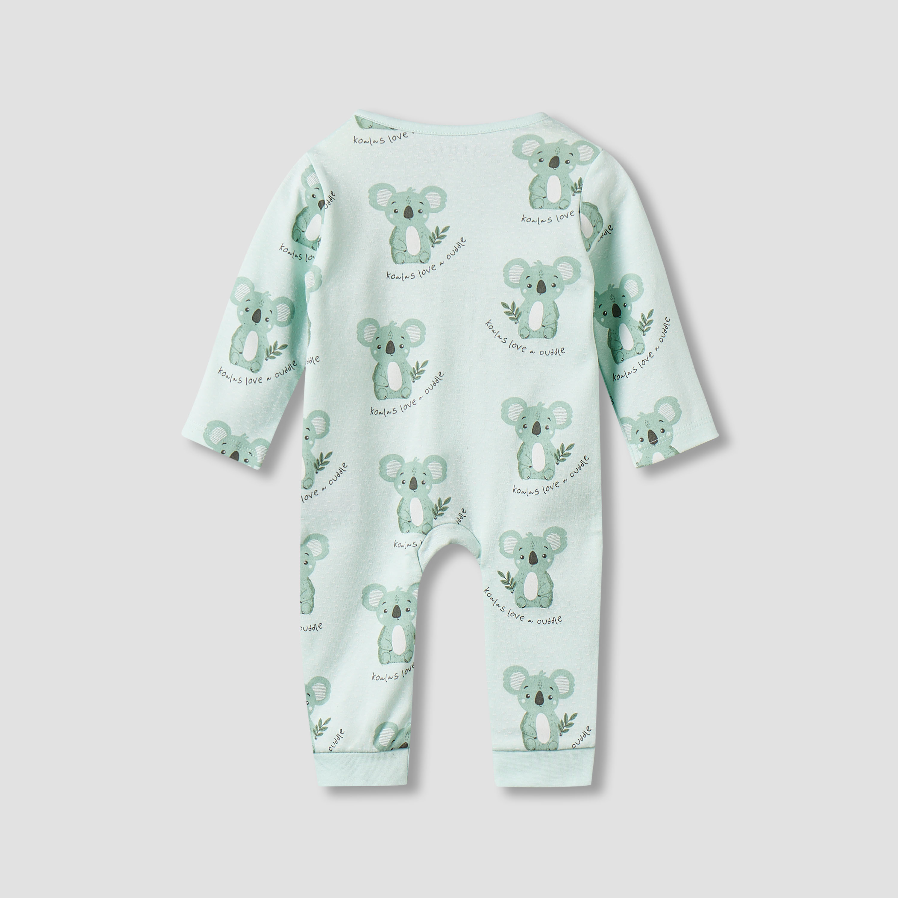 Juniors Cotton Round Neck Long Sleeves Sleepsuit with Koala Print-baby-boys-clothing-nightwear-sleepsuits-image-2