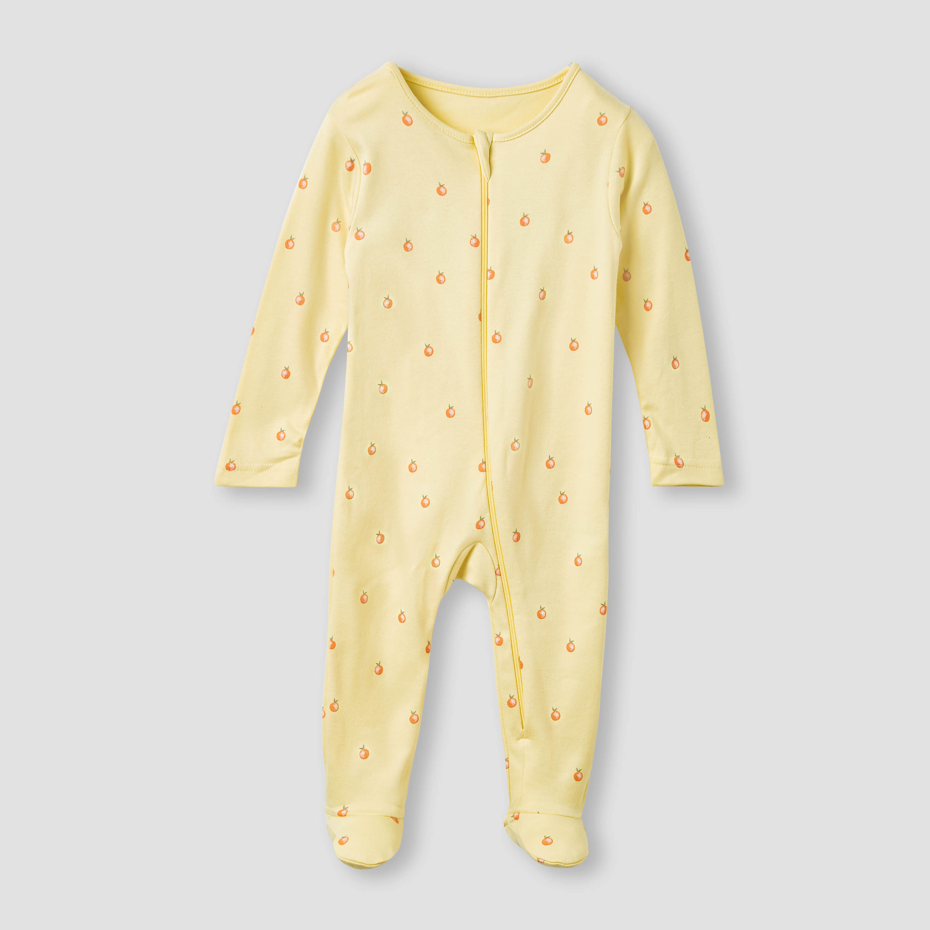 Juniors Fruit Print Sleepsuit with Long Sleeves - Set of 3-baby-girls-clothing-nightwear-sleepsuits-image-2