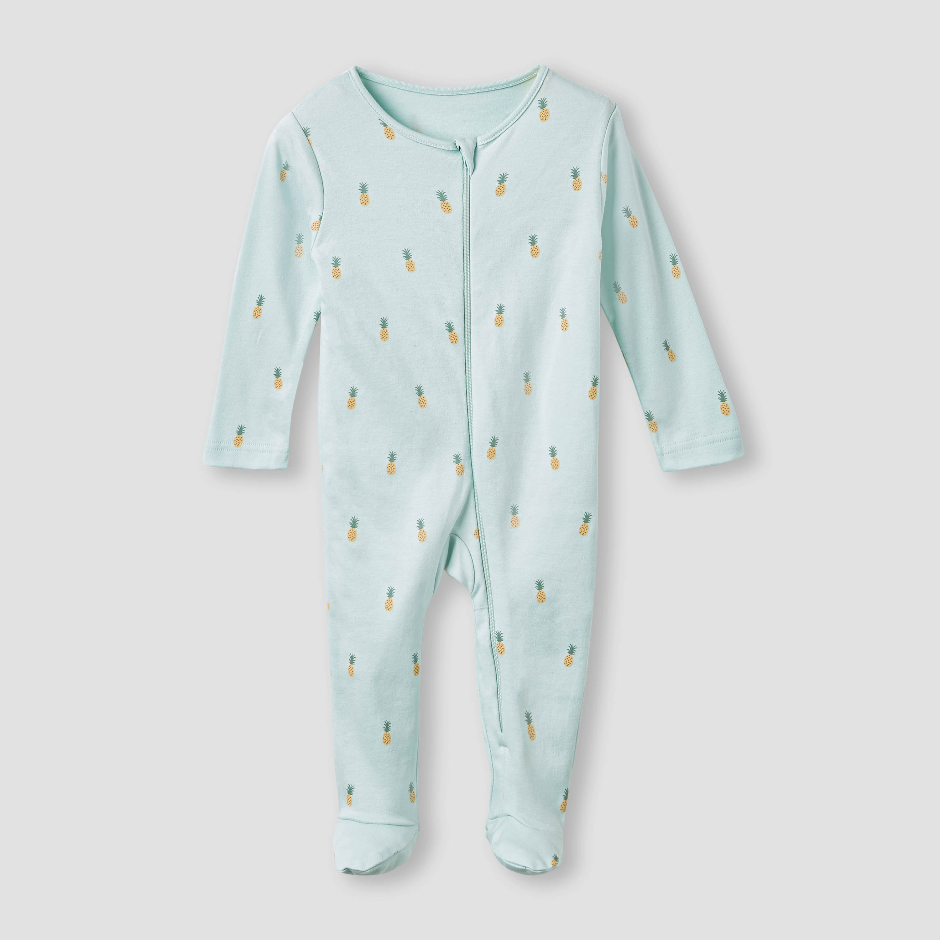 Juniors Fruit Print Sleepsuit with Long Sleeves - Set of 3-baby-girls-clothing-nightwear-sleepsuits-image-3