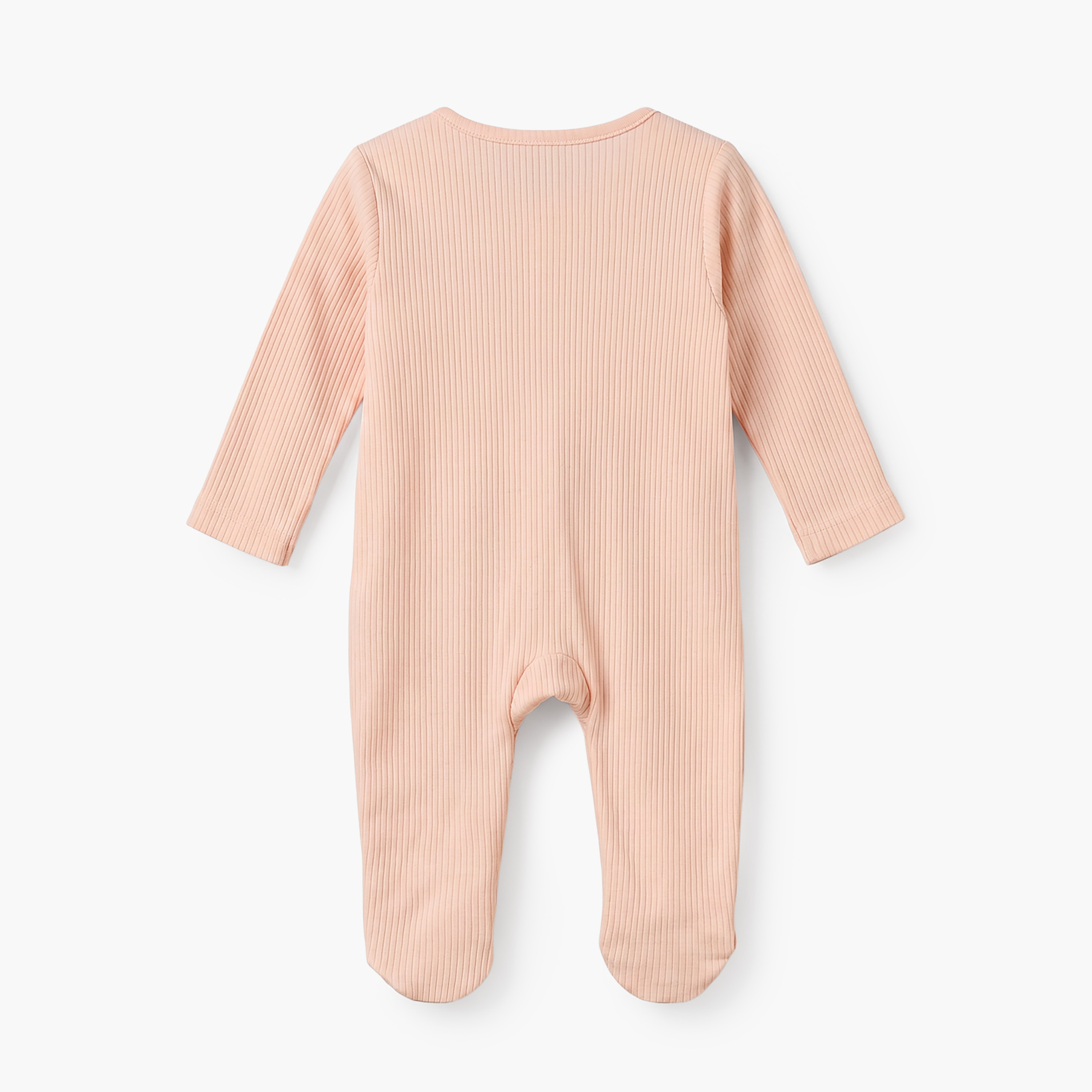 Pack of 3 Juniors Cotton Round Neck Long Sleeves Sleepsuit with Zip Closure-baby-girls-clothing-nightwear-sleepsuits-image-4