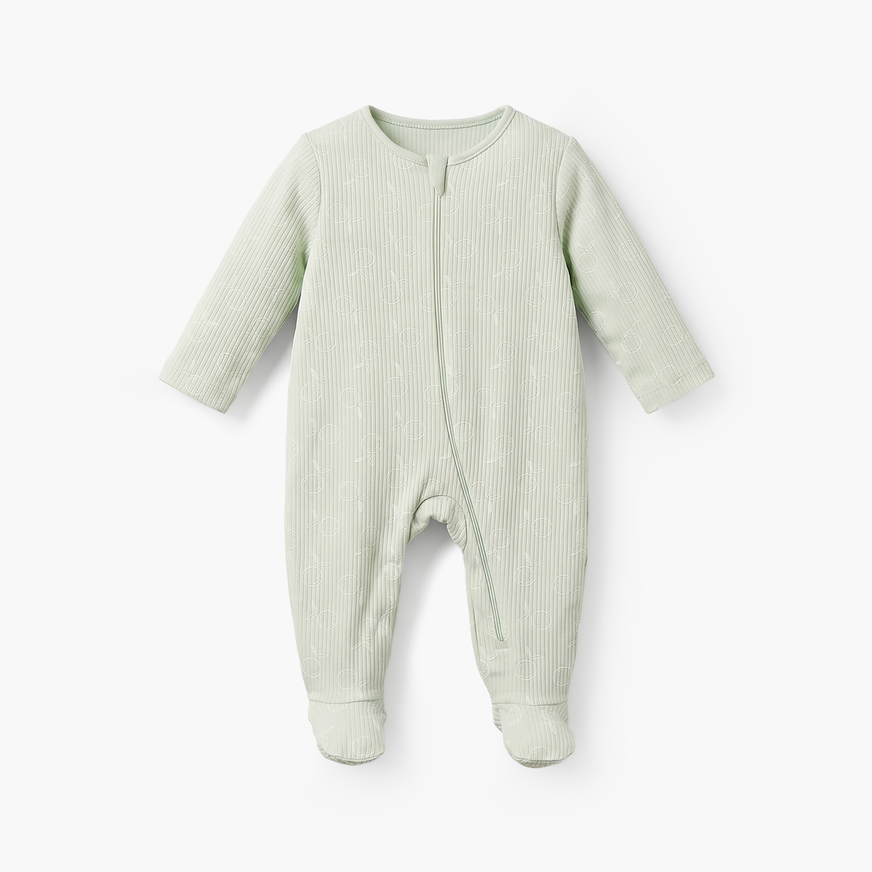 Pack of 3 Juniors Cotton Round Neck Long Sleeves Sleepsuit with Zip Closure-baby-girls-clothing-nightwear-sleepsuits-image-5