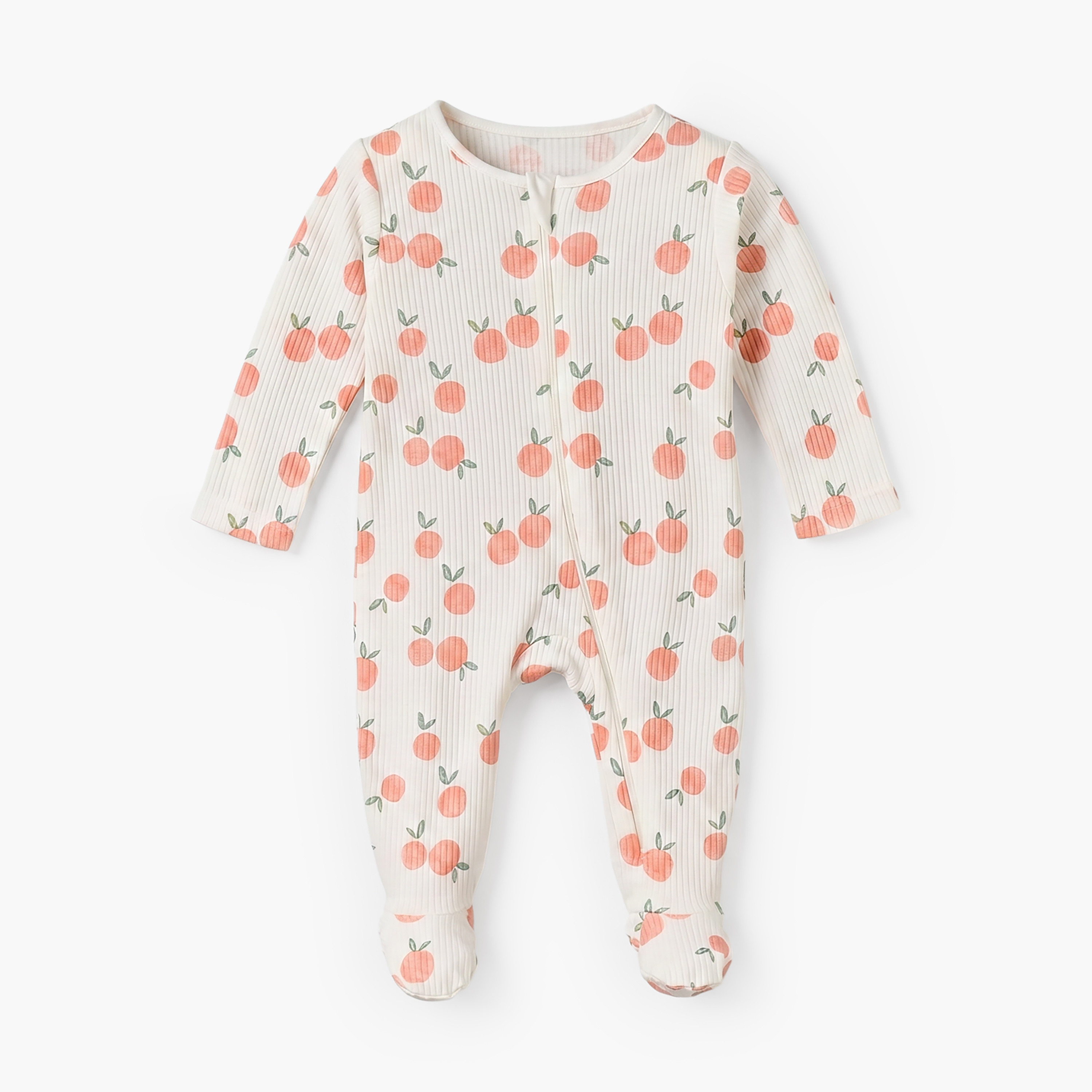 Pack of 3 Juniors Cotton Round Neck Long Sleeves Sleepsuit with Zip Closure-baby-girls-clothing-nightwear-sleepsuits-image-6