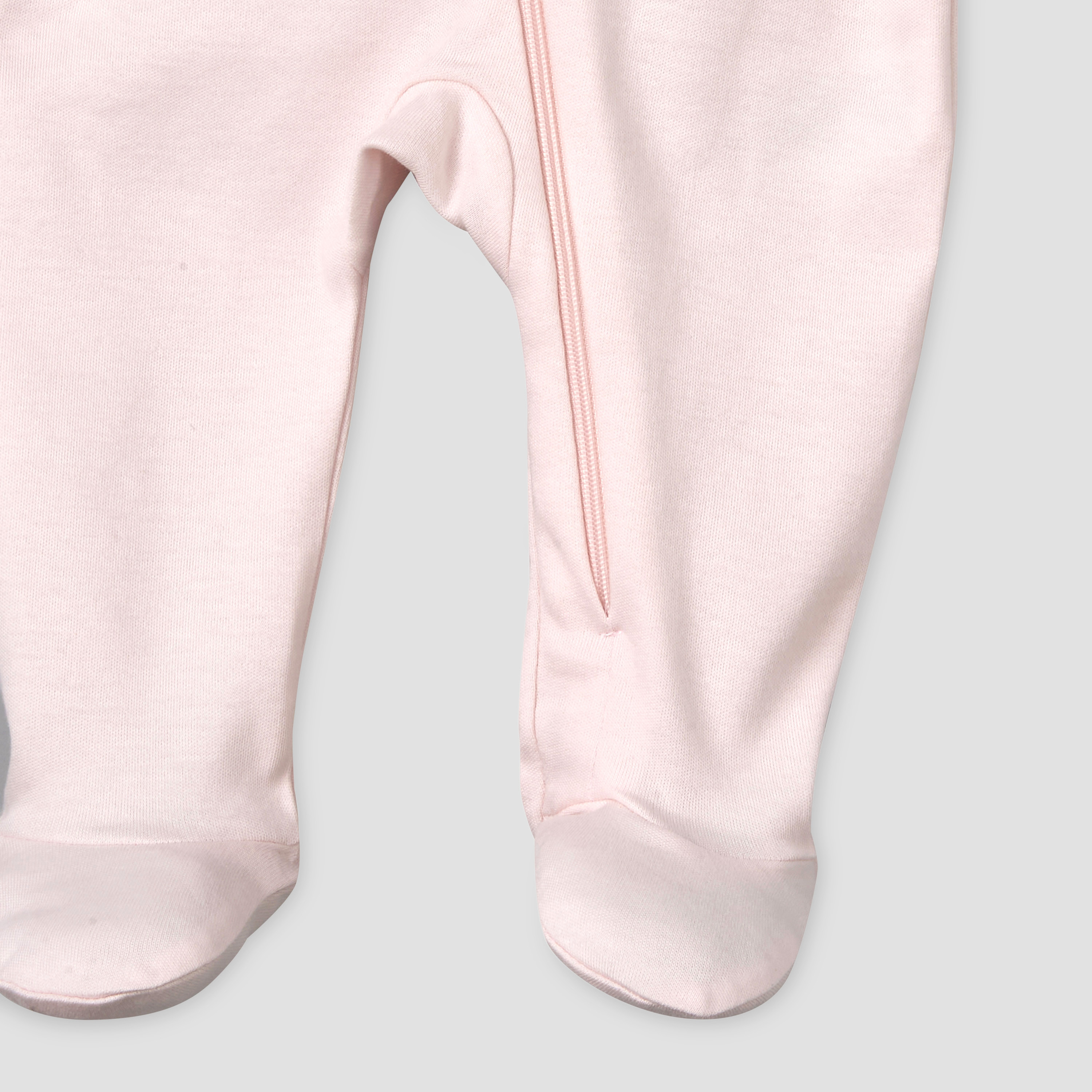 Pack of 5 Juniors Cotton Round Neck Long Sleeves Sleepsuit with Zip Closure-baby-girls-clothing-nightwear-sleepsuits-image-8